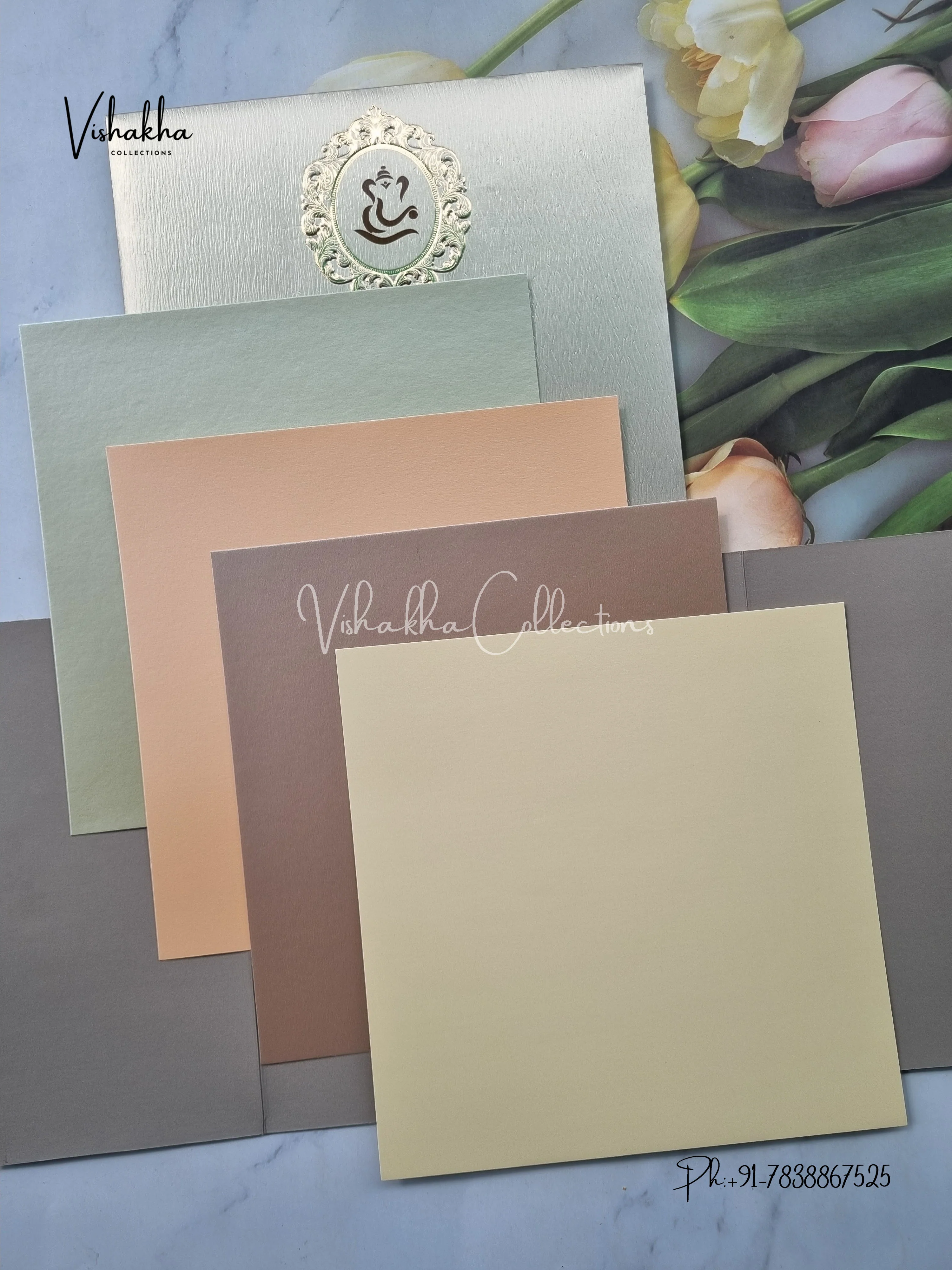 Double Door Hindu Muslim Christian Sikh invitation Cards LN-893 - Image 3