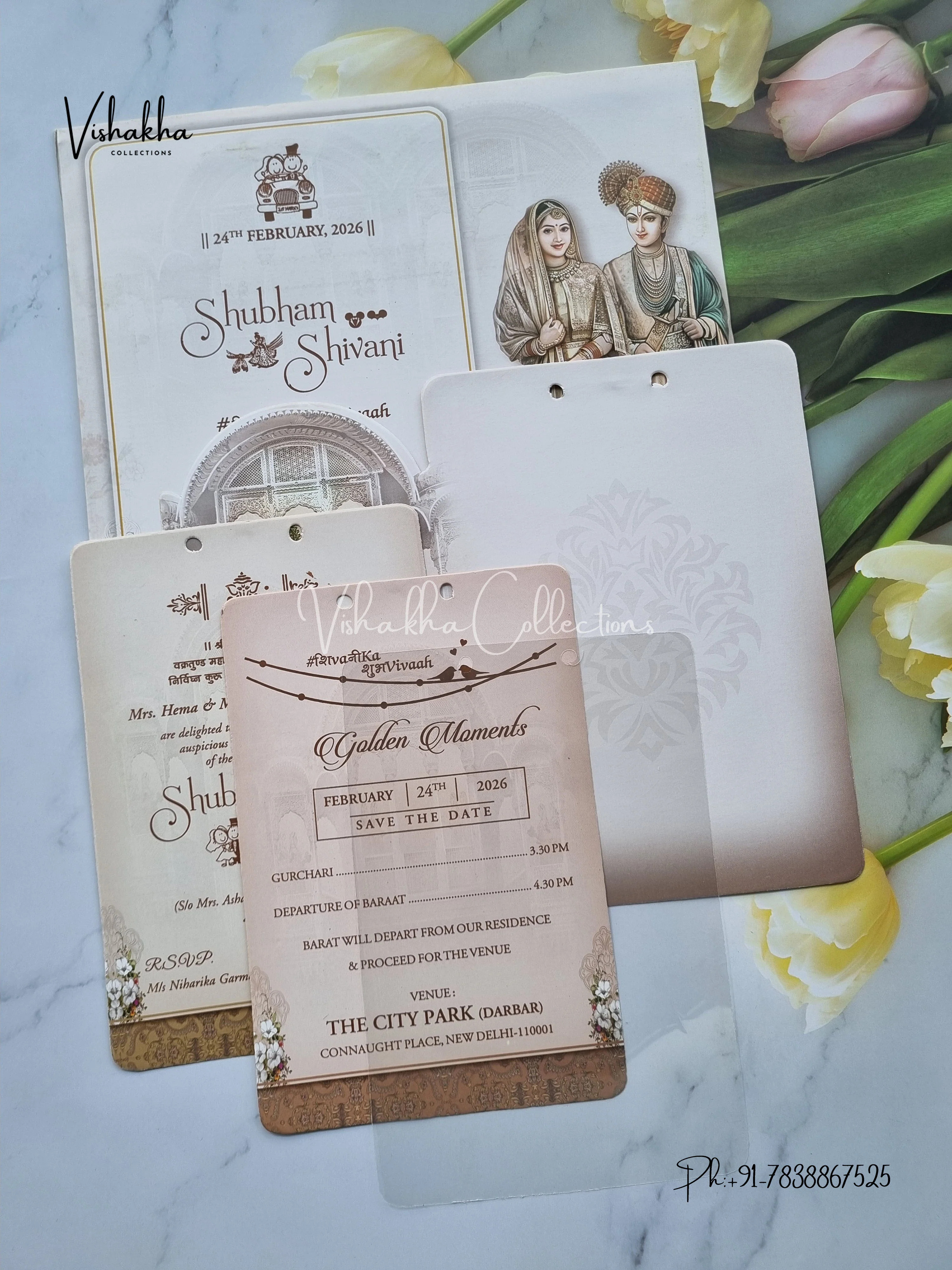 Dulah Dulhan Hindu Sikh invitation Cards ATS-4122 - Image 3
