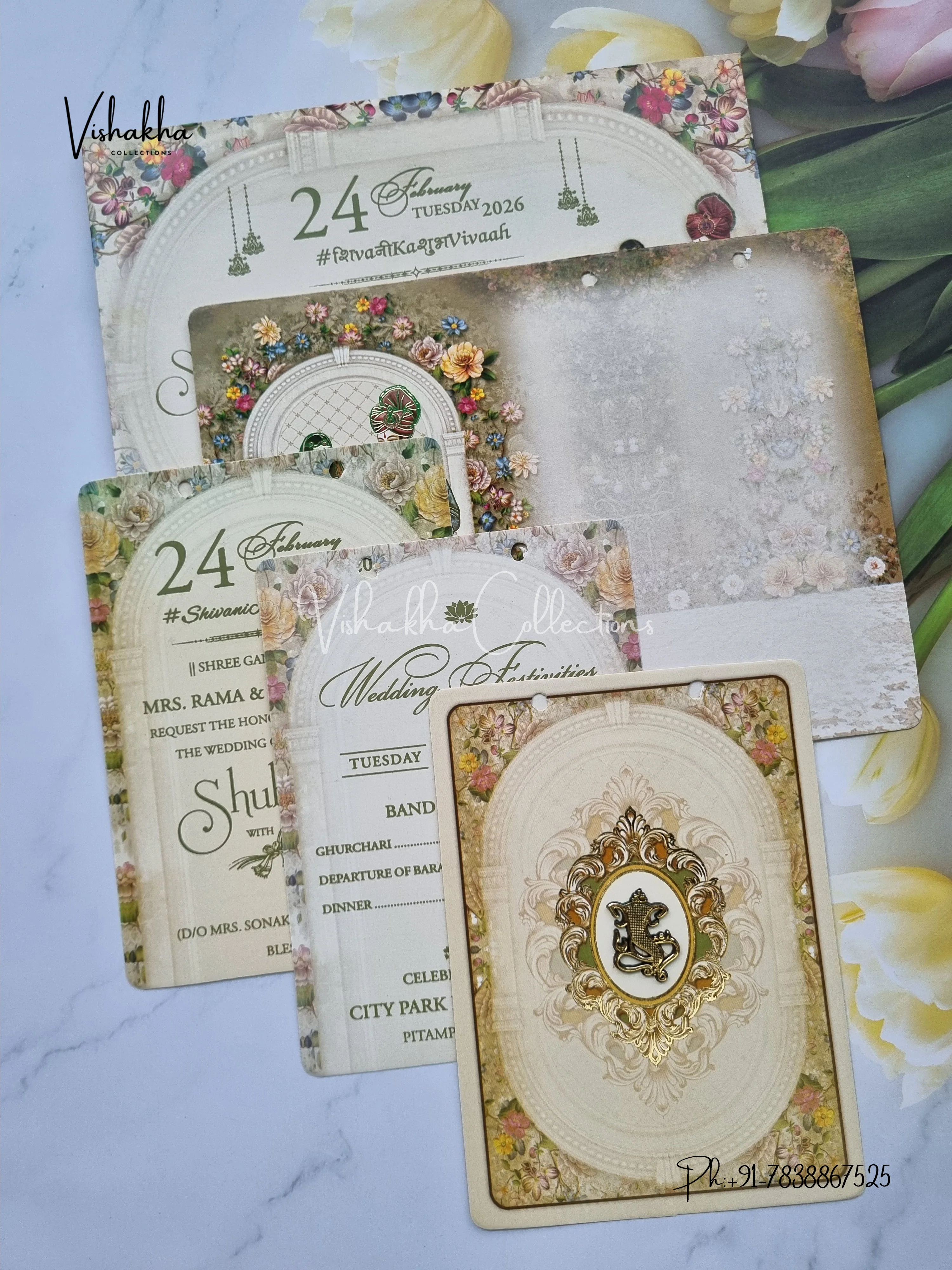 Dulah Dulhan Hindu Sikh invitation Cards ATS-4137 - Image 3