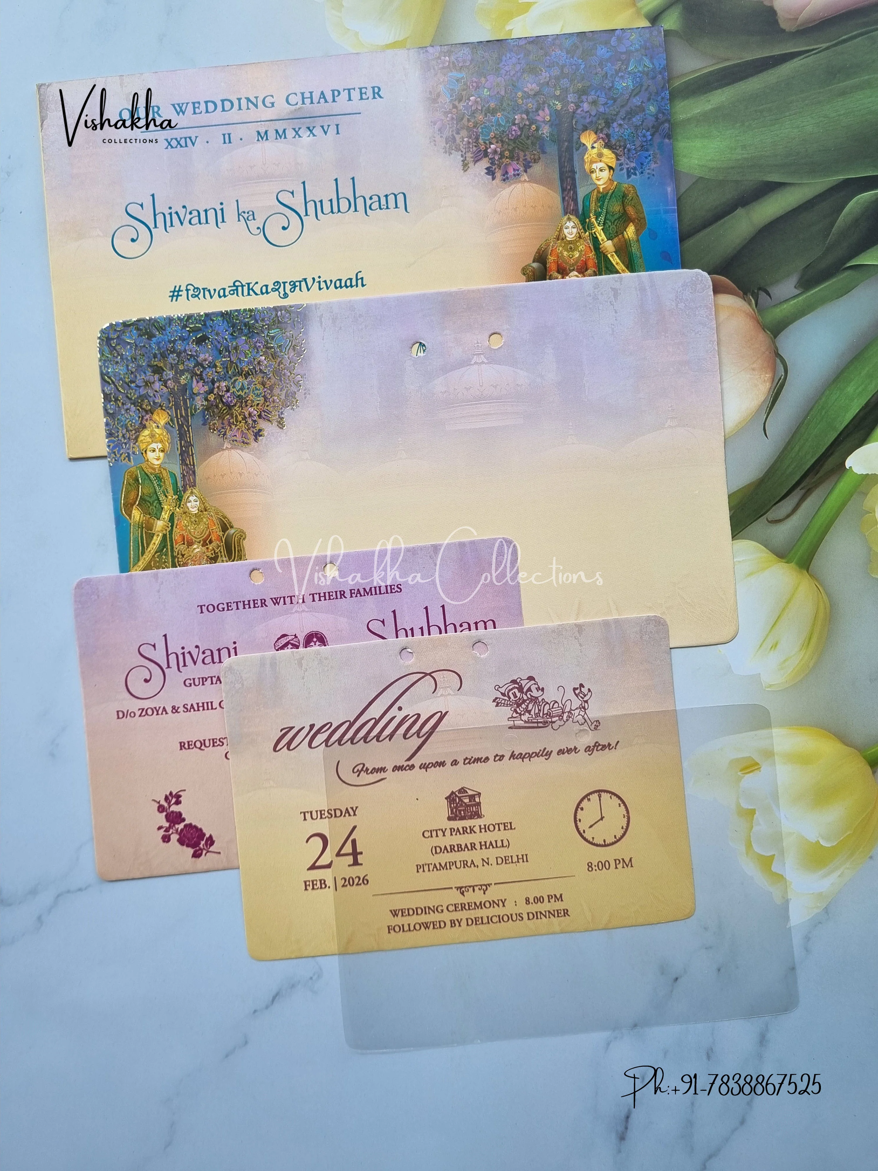 Dulah Dulhan Hindu Sikh invitation Cards ATS-7208 - Image 3