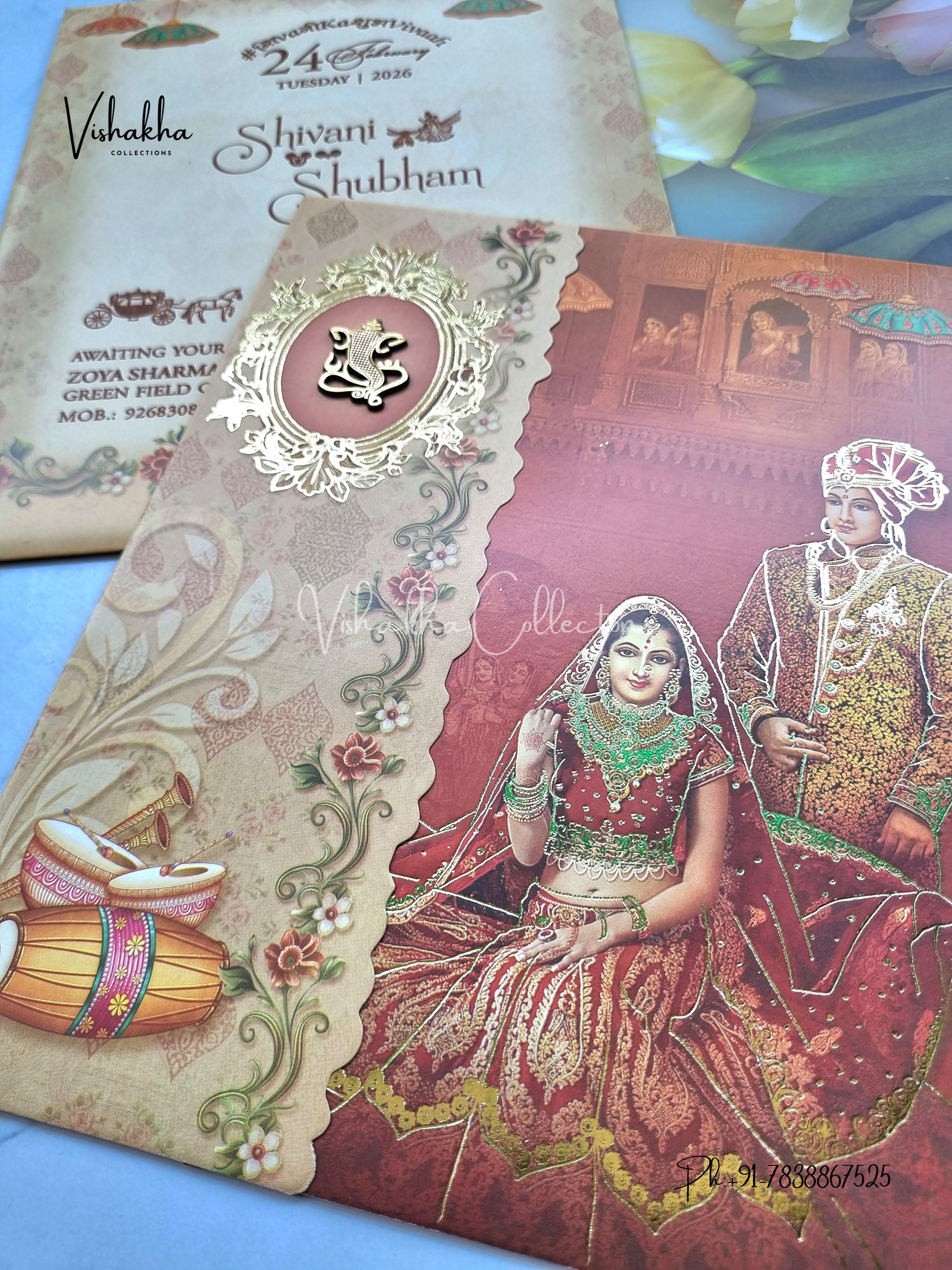 Dulah Dulhan Hindu Sikh invitation Cards ATS-9228 - Image 2