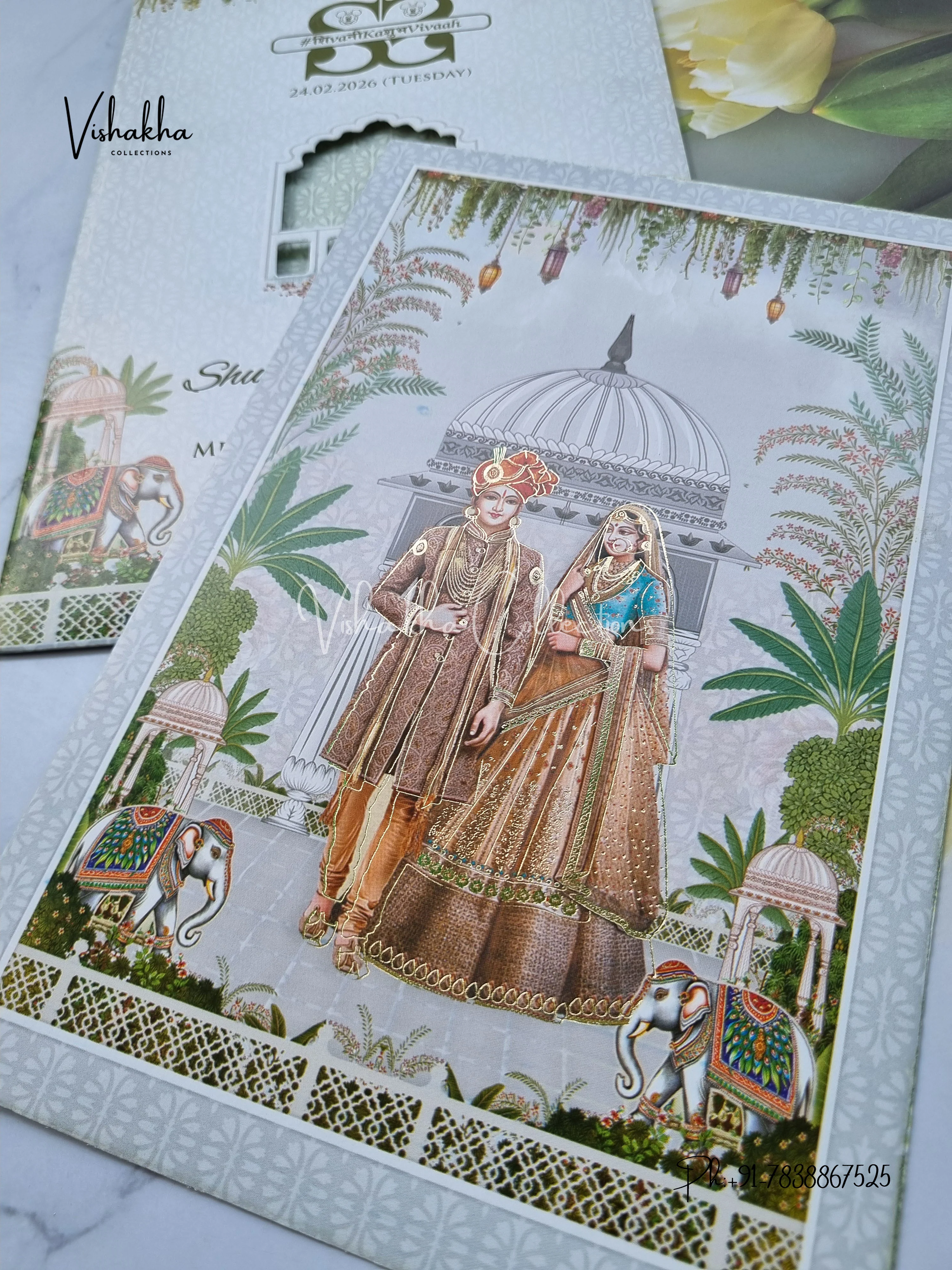 Dulah Dulhan Hindu Sikh invitation Cards ATS-9275 - Image 2