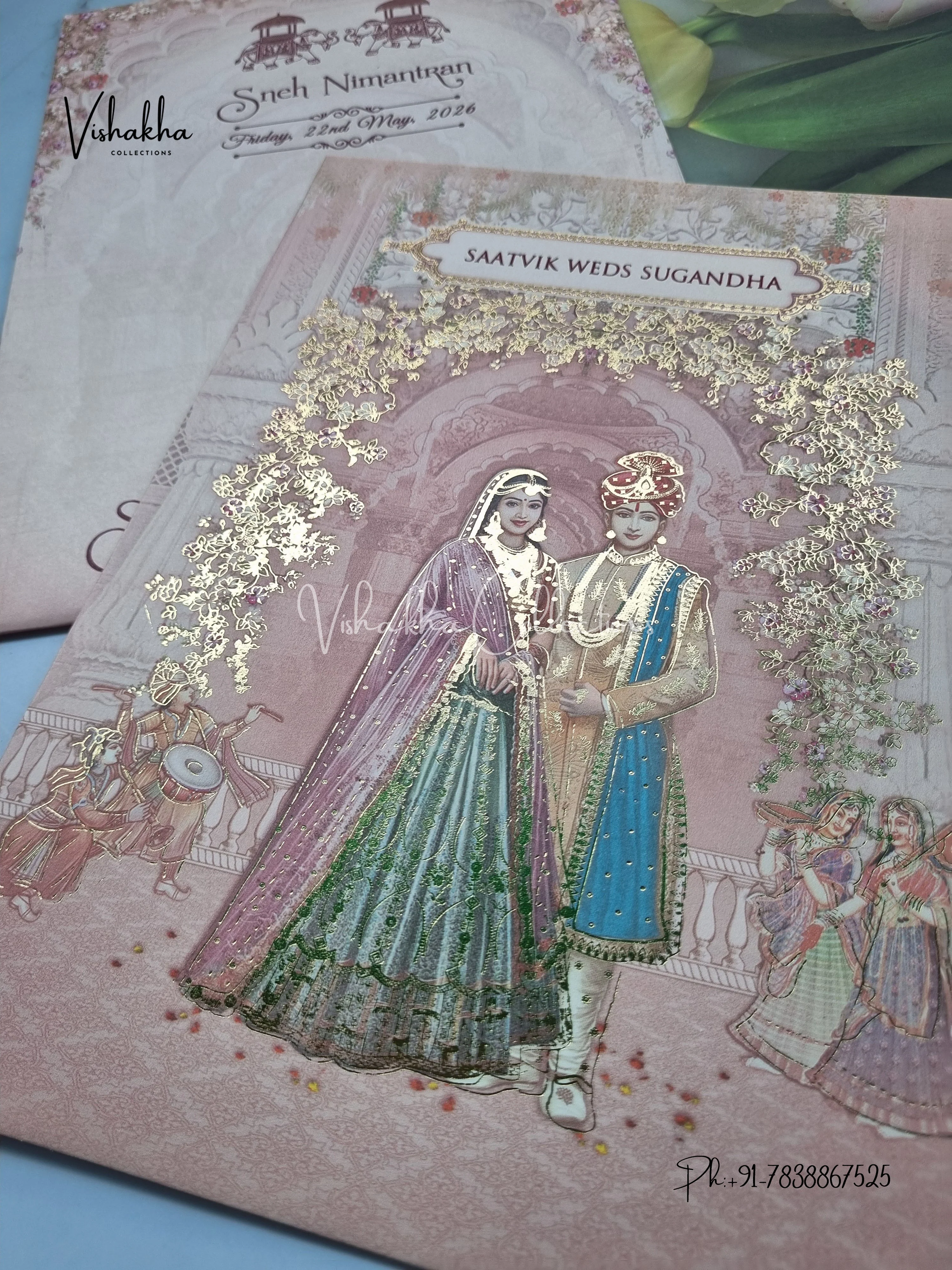 Dulah Dulhan Hindu Sikh invitation Cards CR-5009 - Image 2