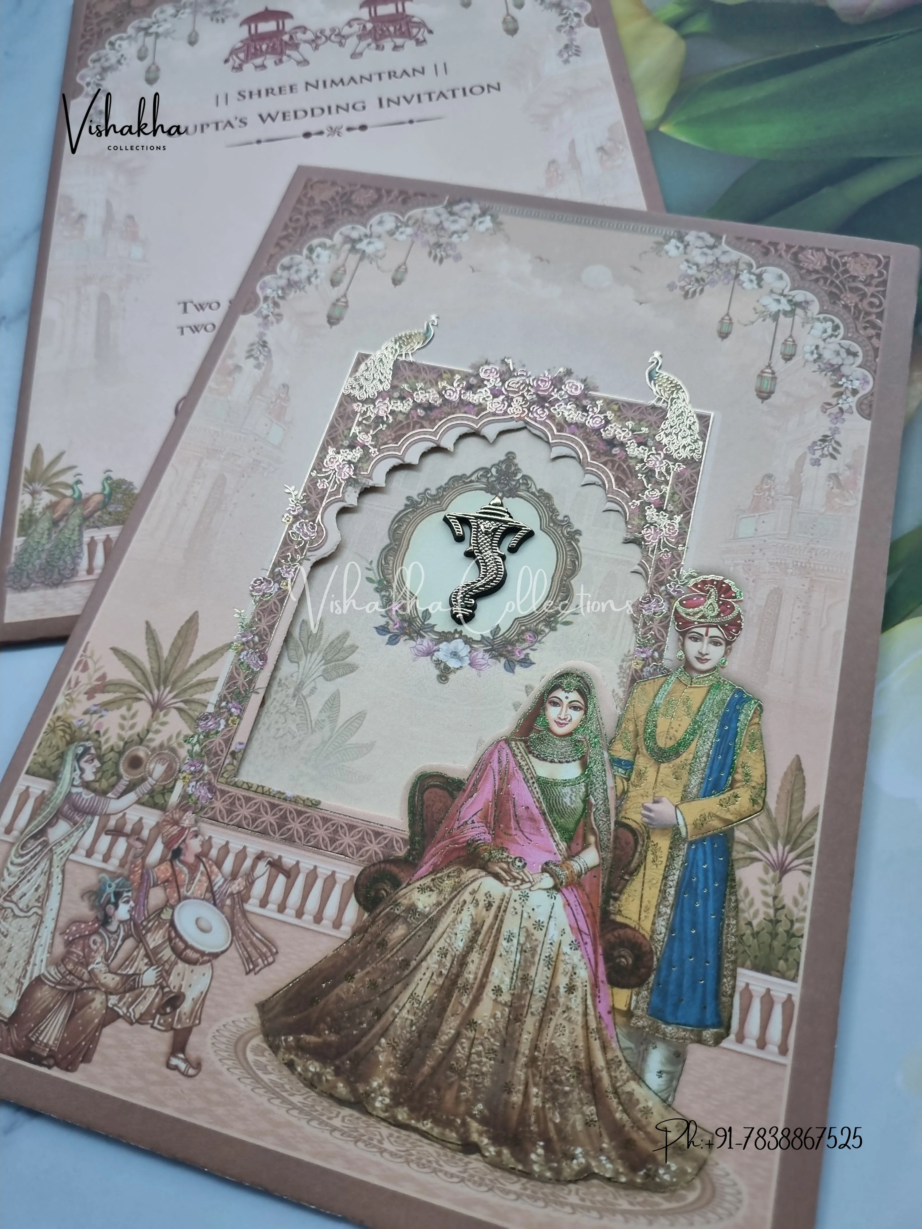 Dulah Dulhan Hindu Sikh invitation Cards CR-7014 - Image 2