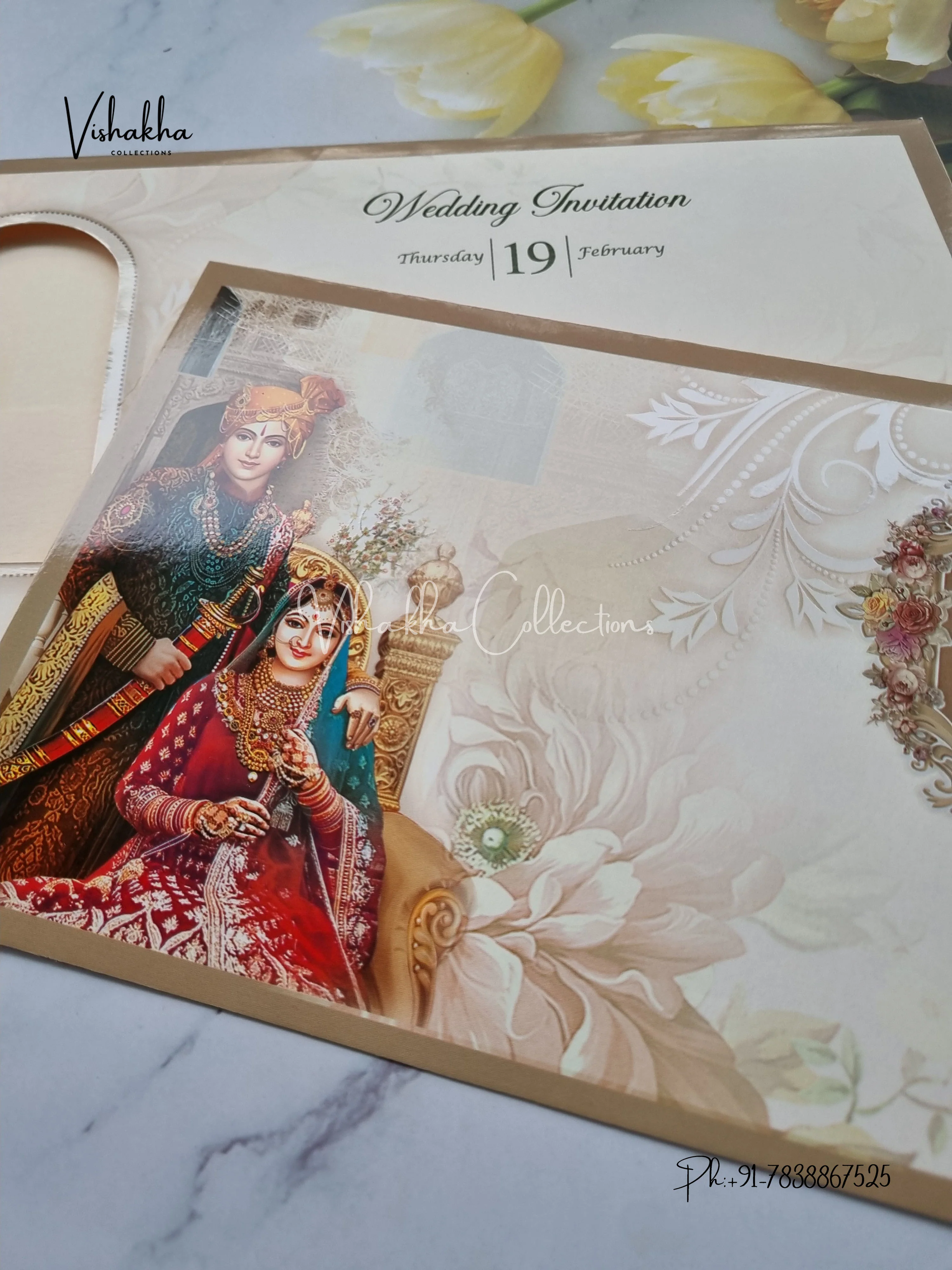 Dulah Dulhan Hindu Sikh invitation Cards EJ-5256 - Image 2