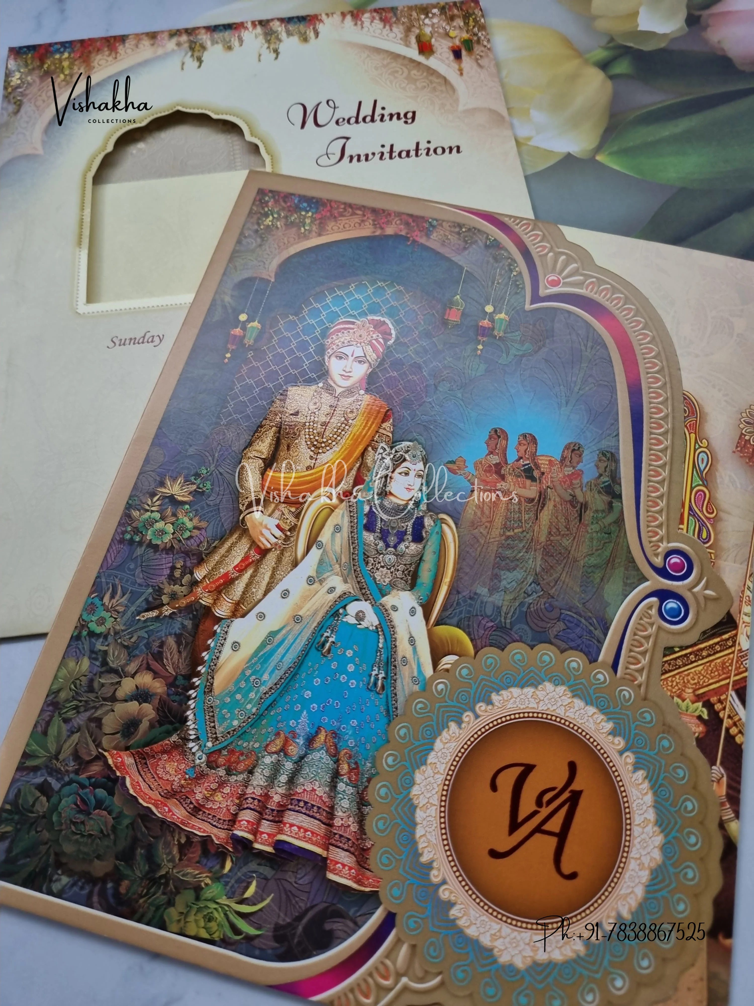 Dulah Dulhan Hindu Sikh invitation Cards EJ-5258 - Image 2