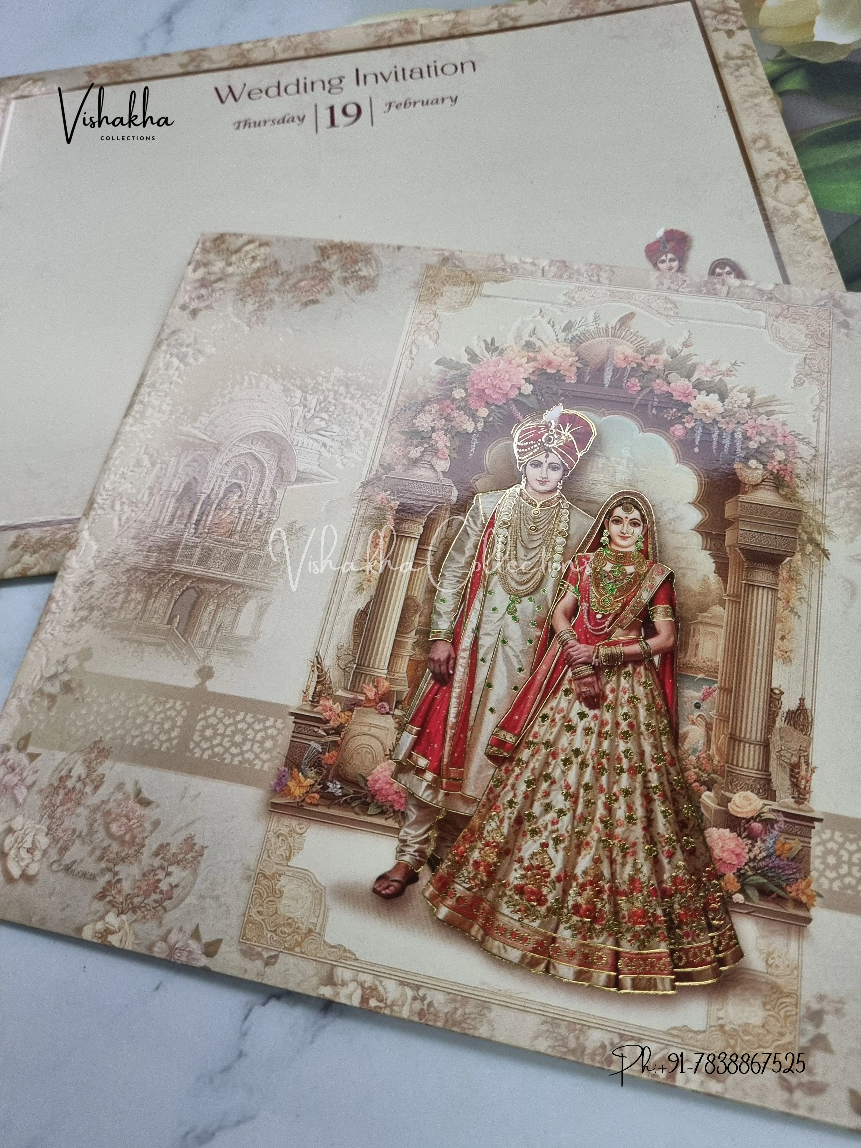 Dulah Dulhan Hindu Sikh invitation Cards EJ-5261 - Image 2
