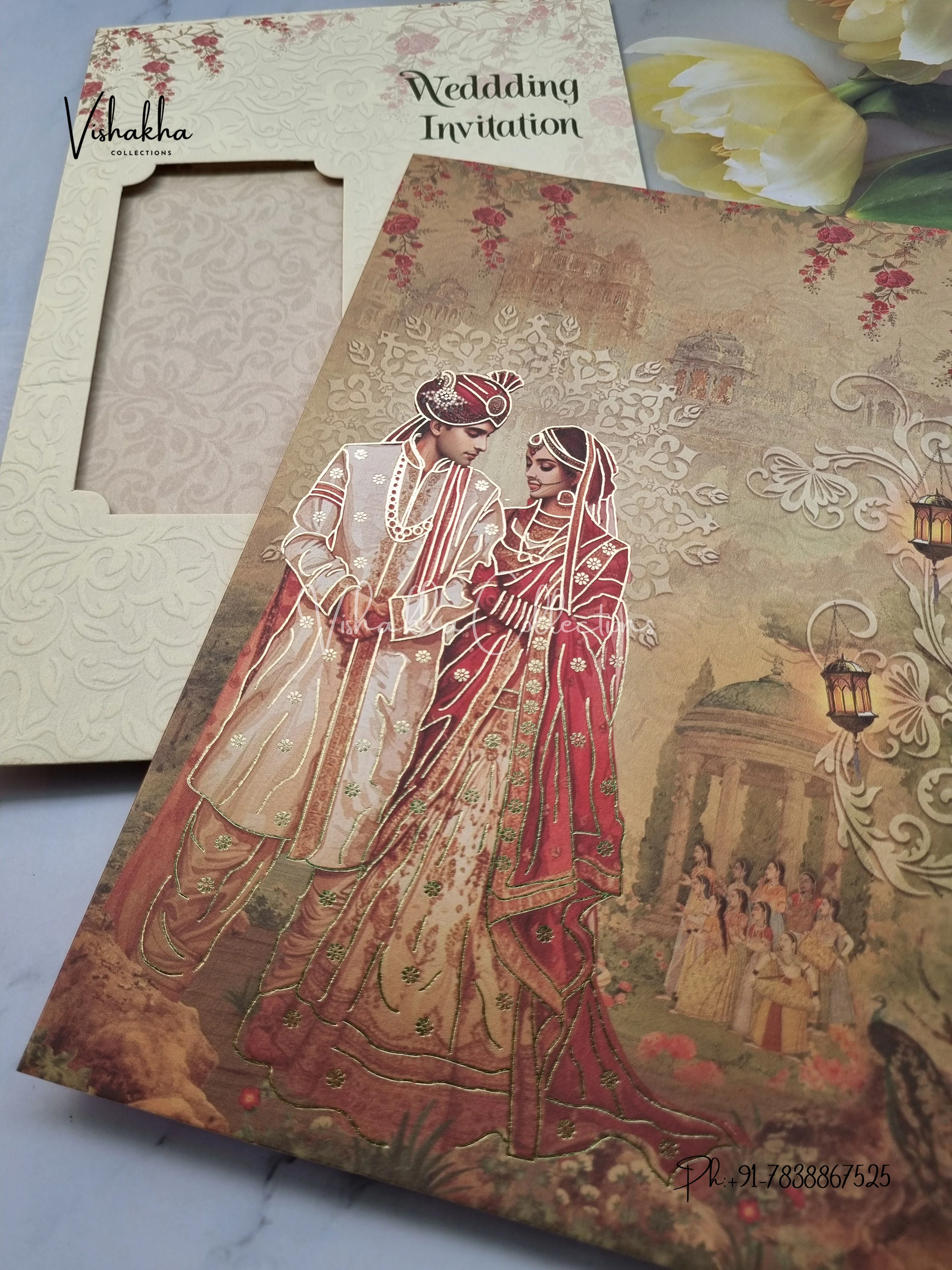 Dulah Dulhan Hindu Sikh invitation Cards EJ-5263 - Image 2