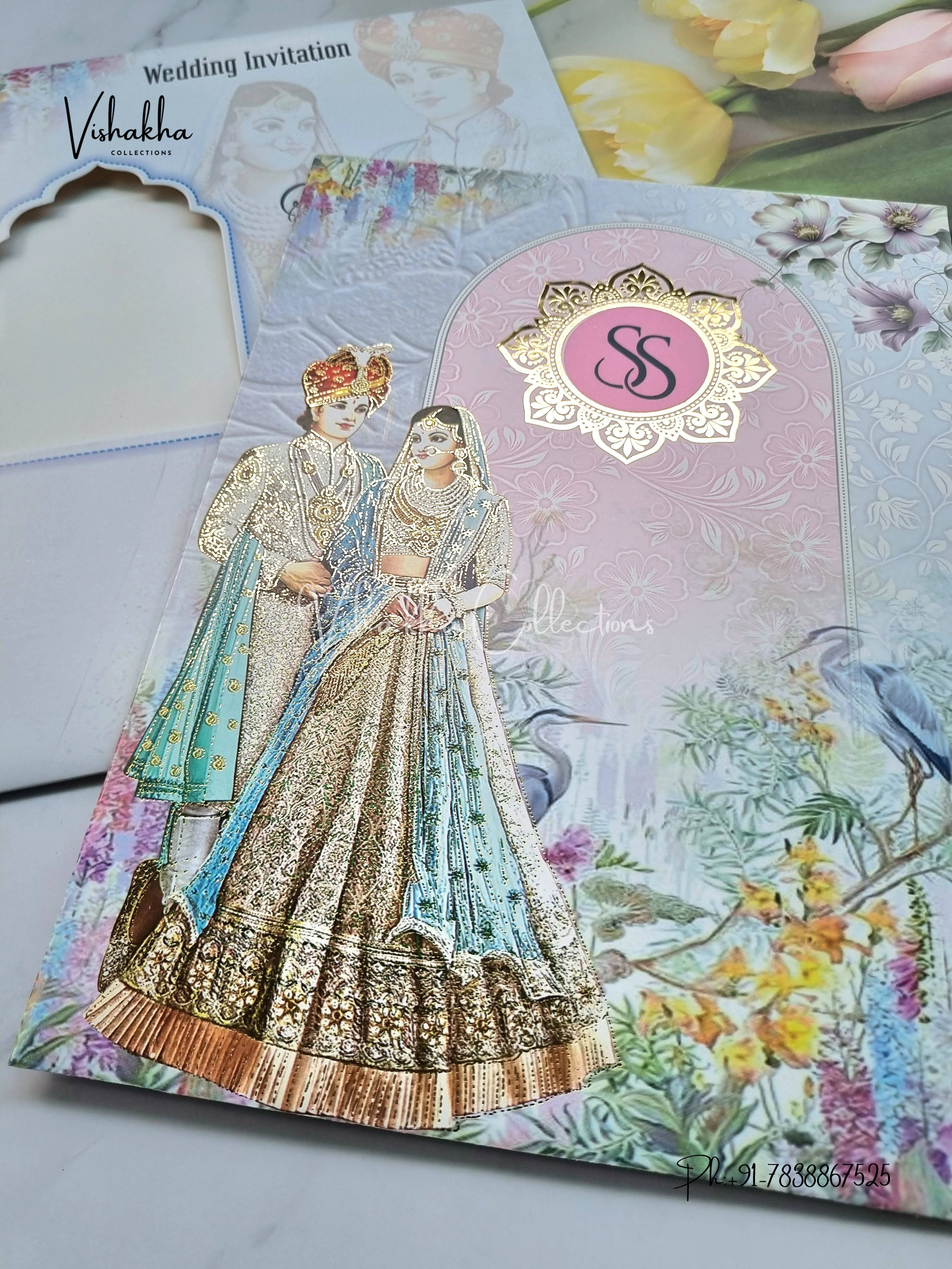 Dulah Dulhan Hindu Sikh invitation Cards EJ-5355 - Image 2