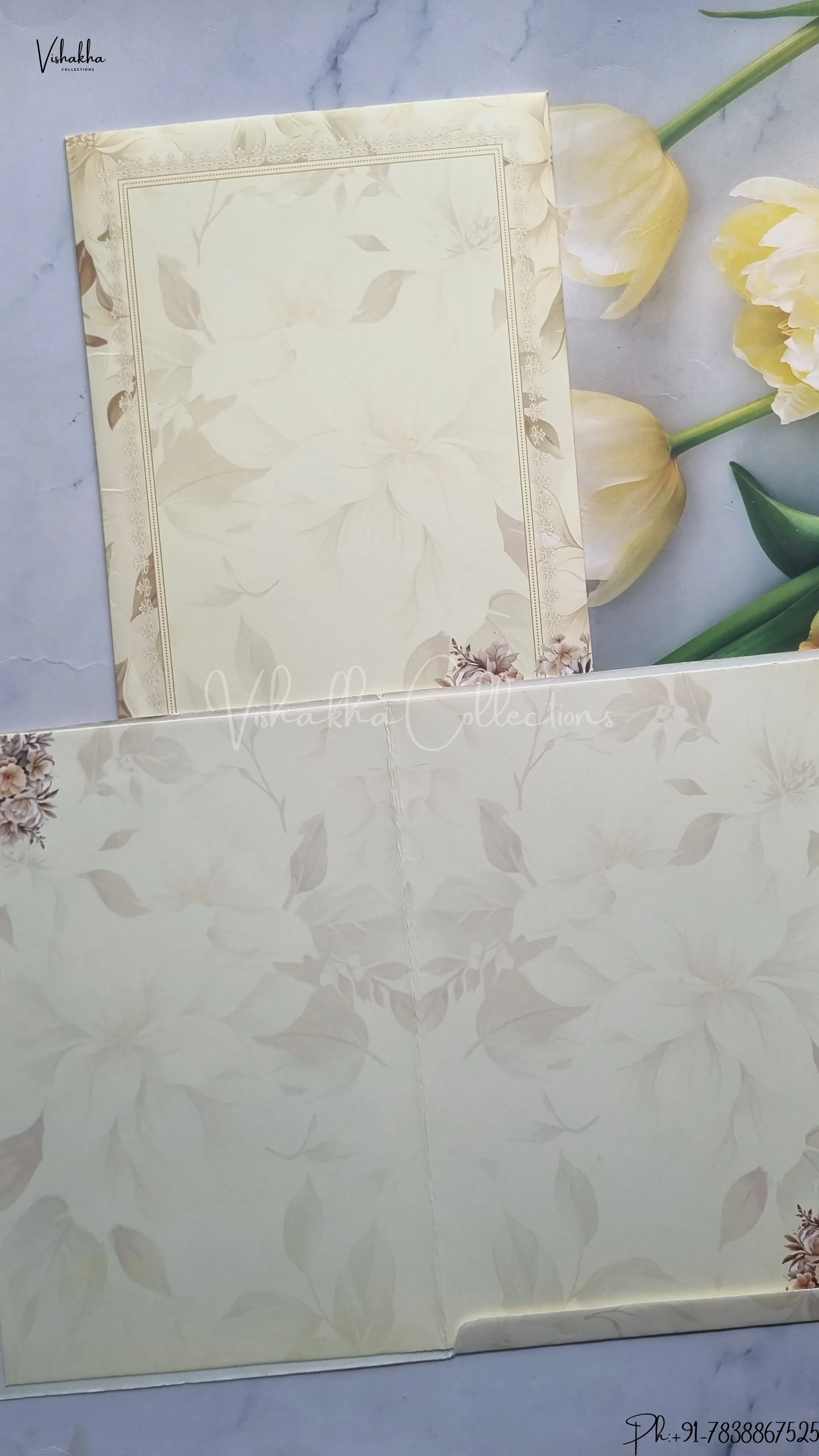 Ganesh Ji Flower Hindu Sikh wedding invitation Cards SCH-2354 - Image 2