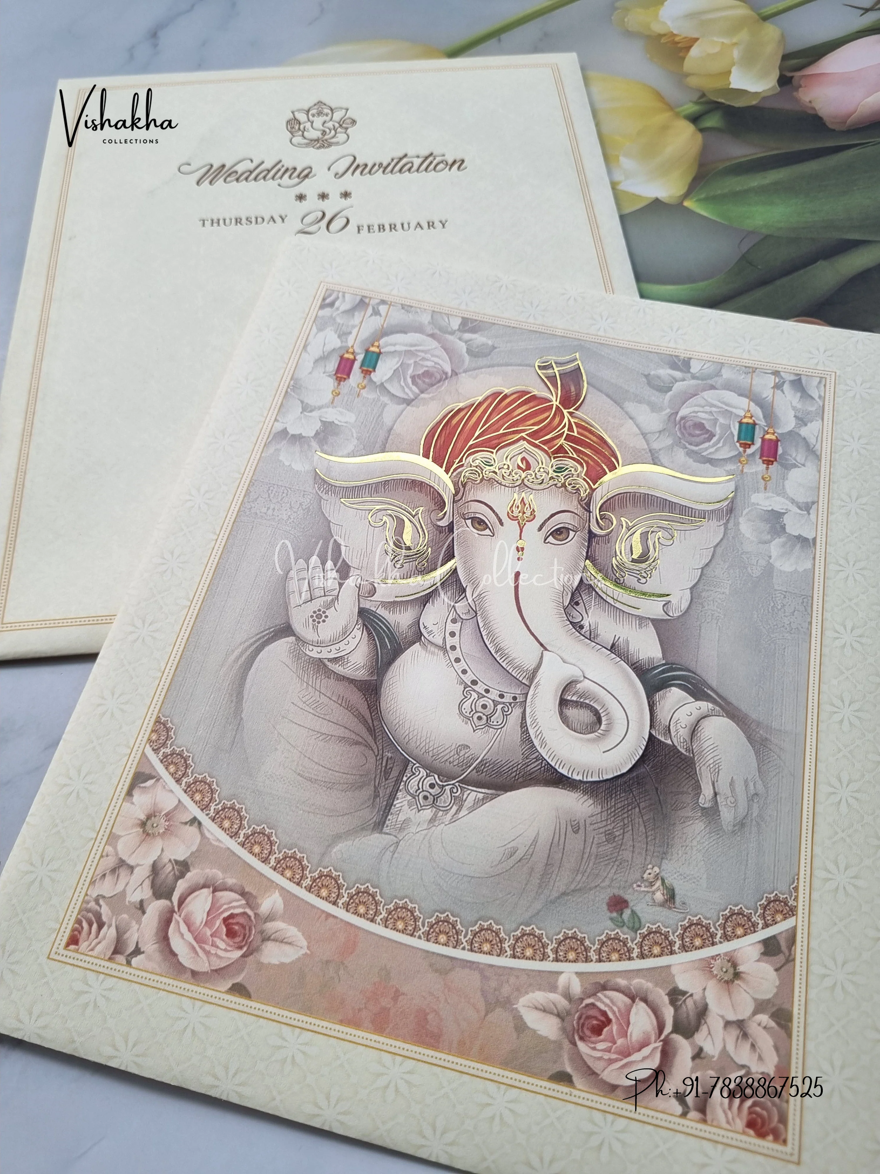 Ganesh Ji Hindu invitation Cards EJ-5183 - Image 2