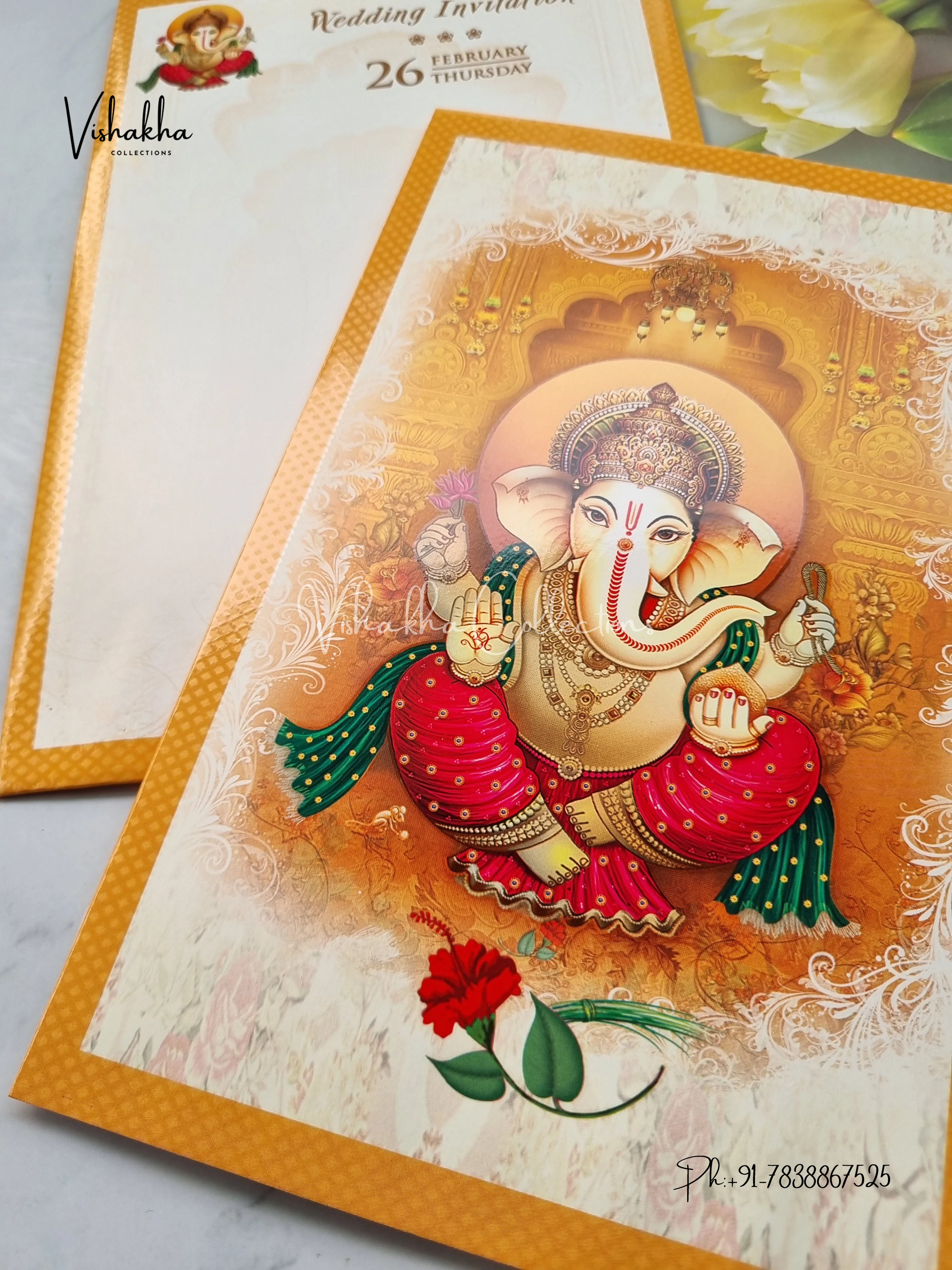 Ganesh Ji Hindu invitation Cards EJ-5254 - Image 2