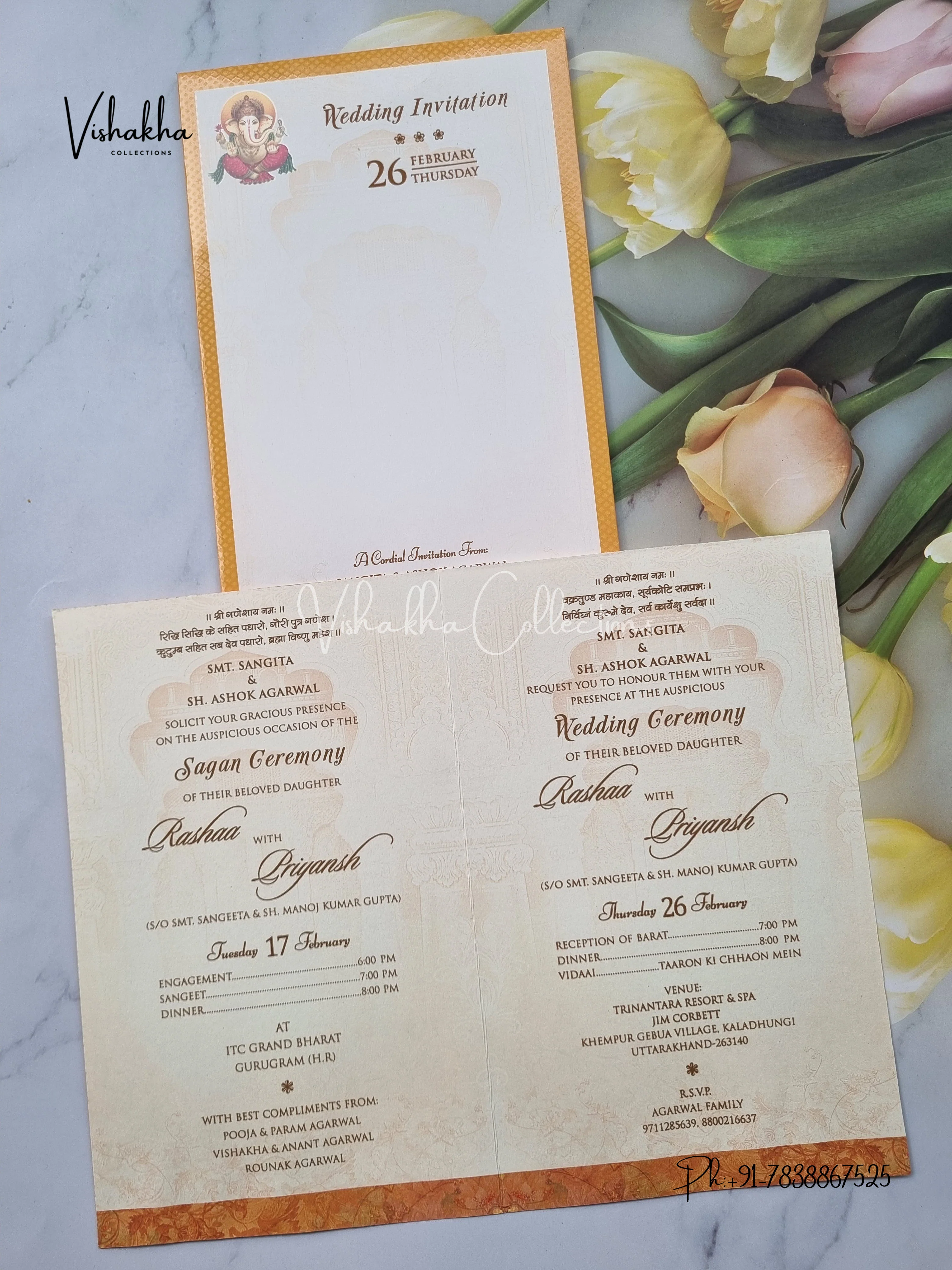Ganesh Ji Hindu invitation Cards EJ-5254 - Image 3