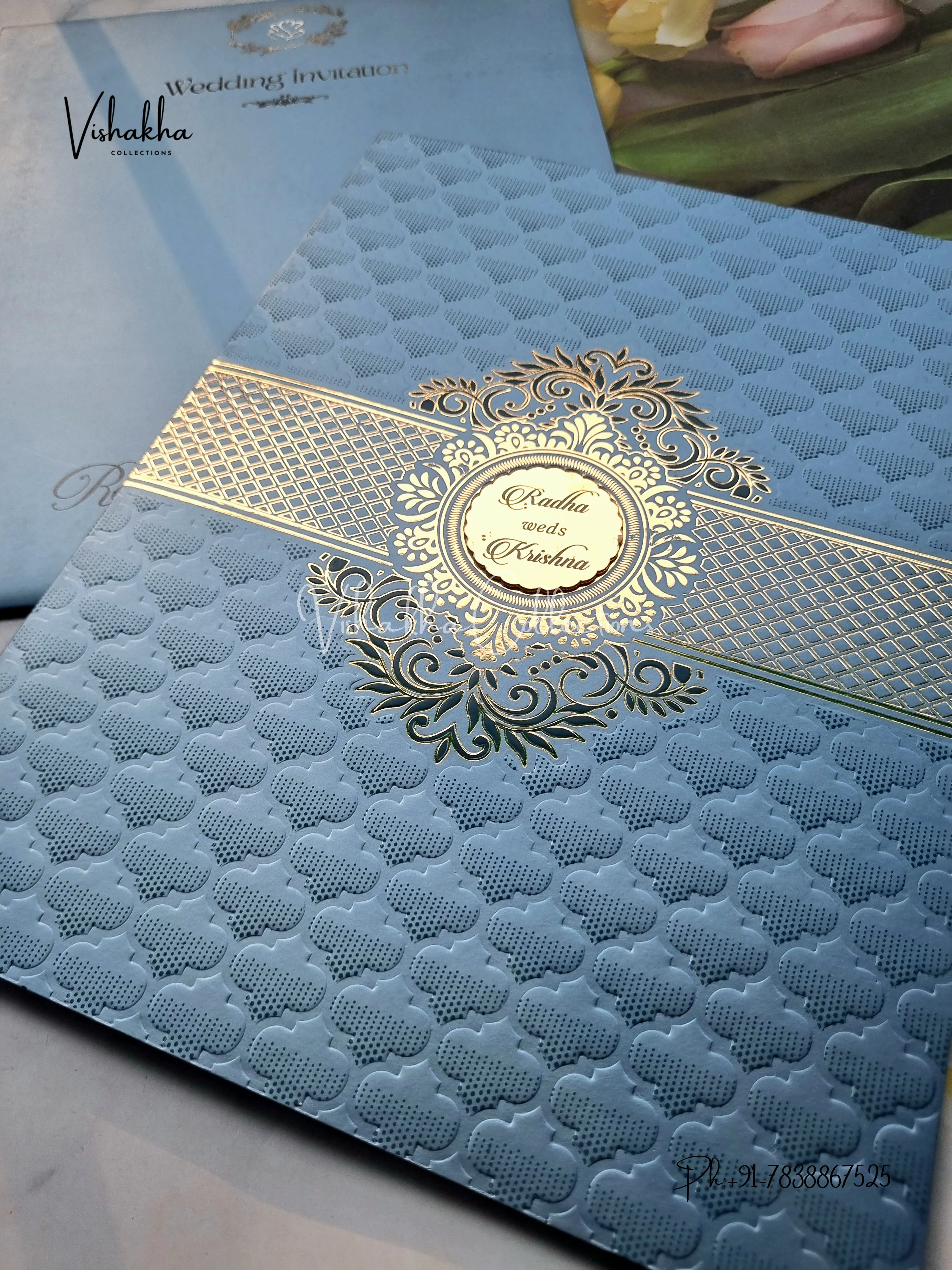 Hindu Muslim Christian Sikh Colored invitation Cards SN-44 - Image 2