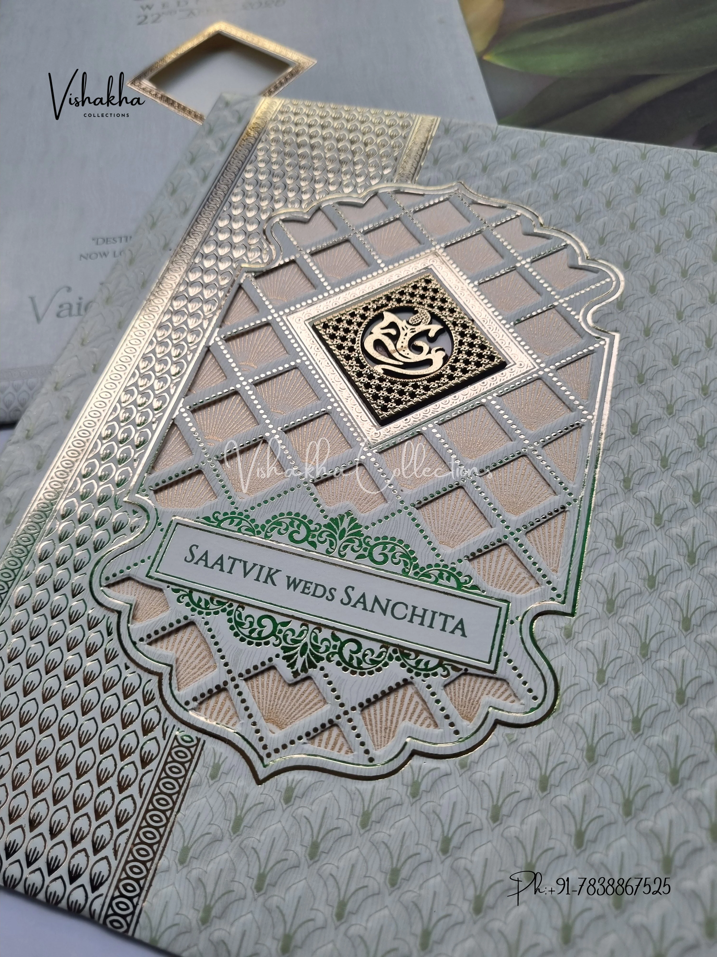 Hindu Muslim Christian Sikh invitation Cards CR-8061 - Image 2