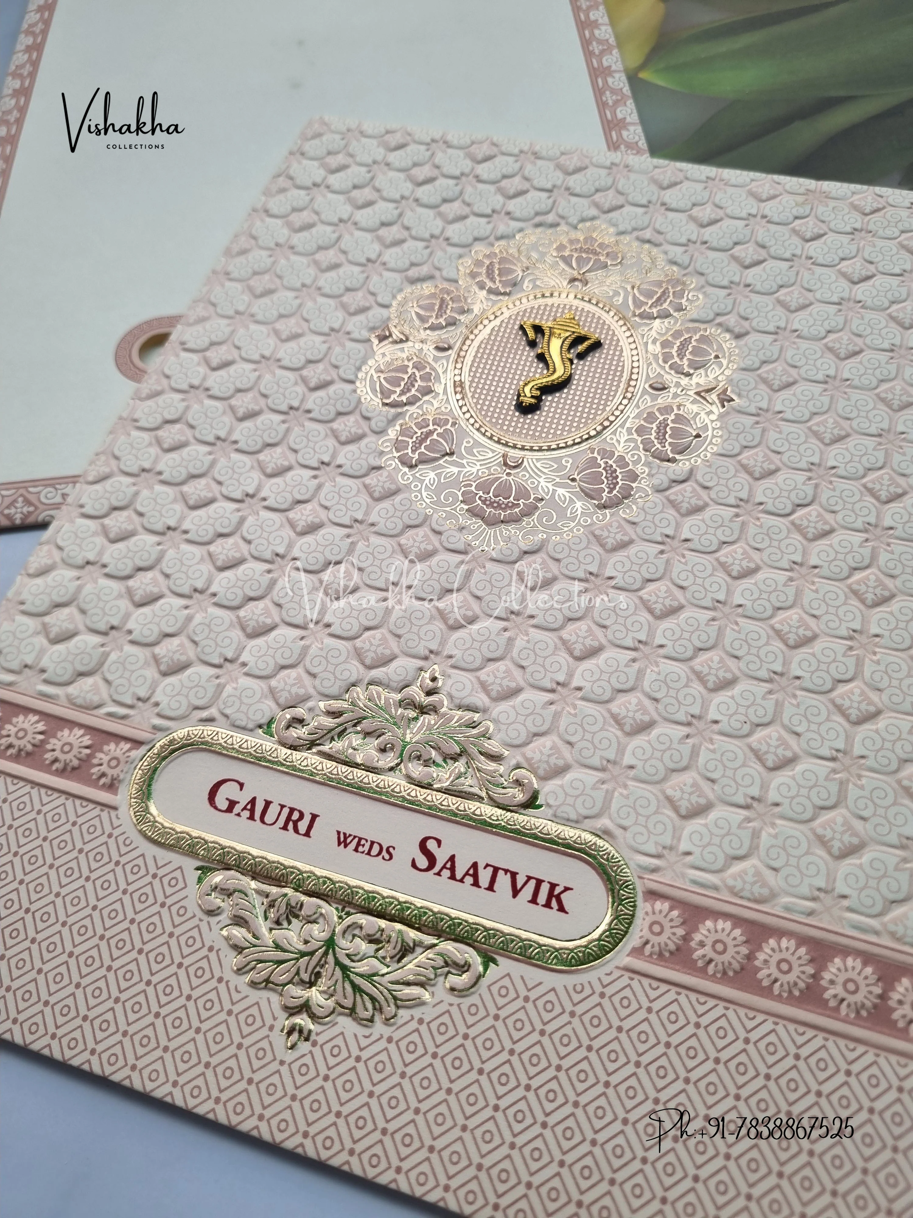 Hindu Muslim Christian Sikh invitation Cards CR-8068P - Image 2