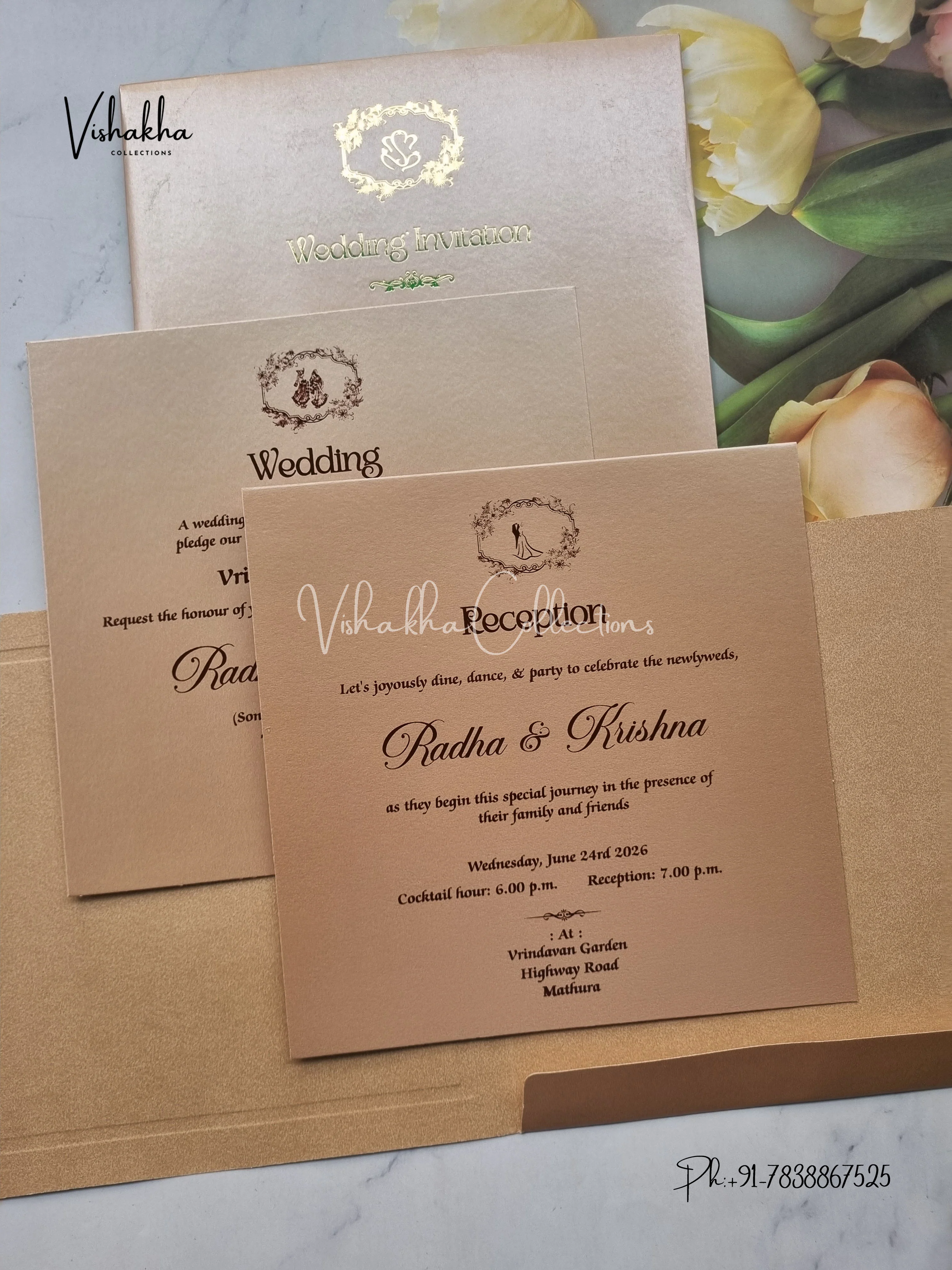 Hindu Muslim Christian Sikh invitation Cards SN-123 - Image 3