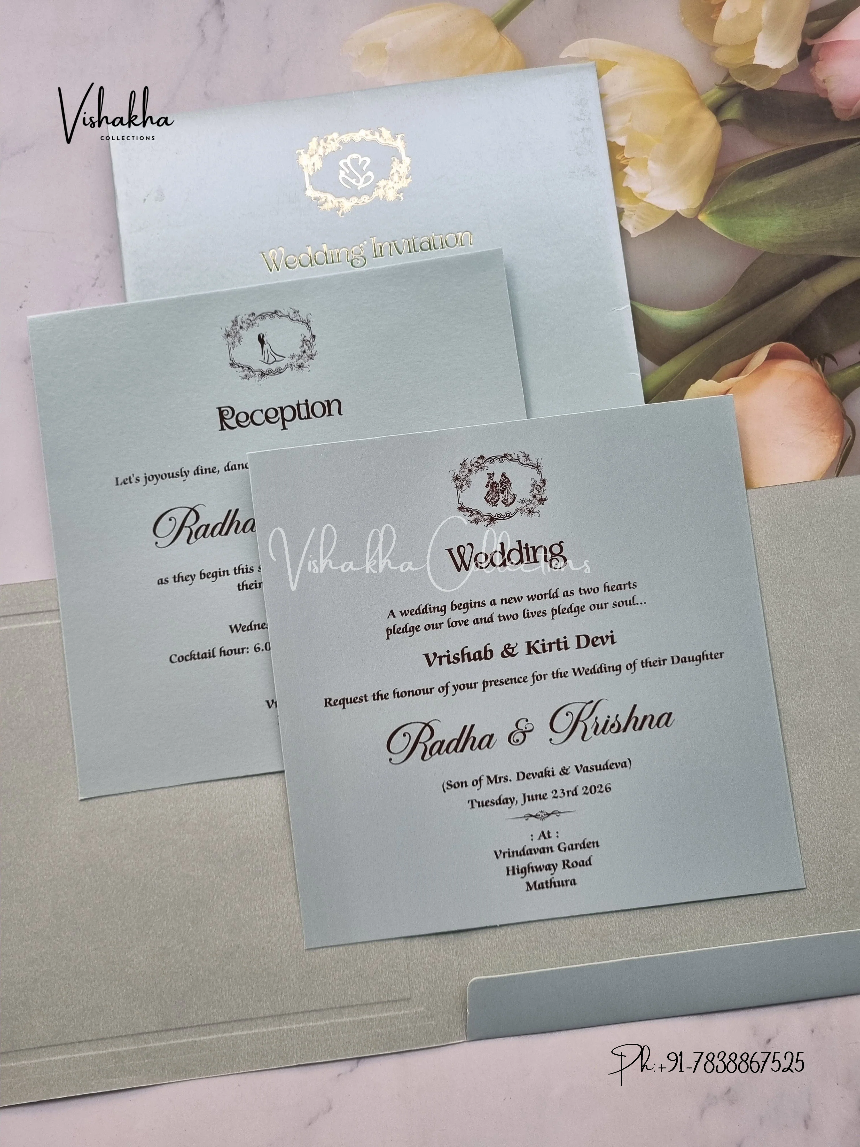 Hindu Muslim Christian Sikh invitation Cards SN-124 - Image 3