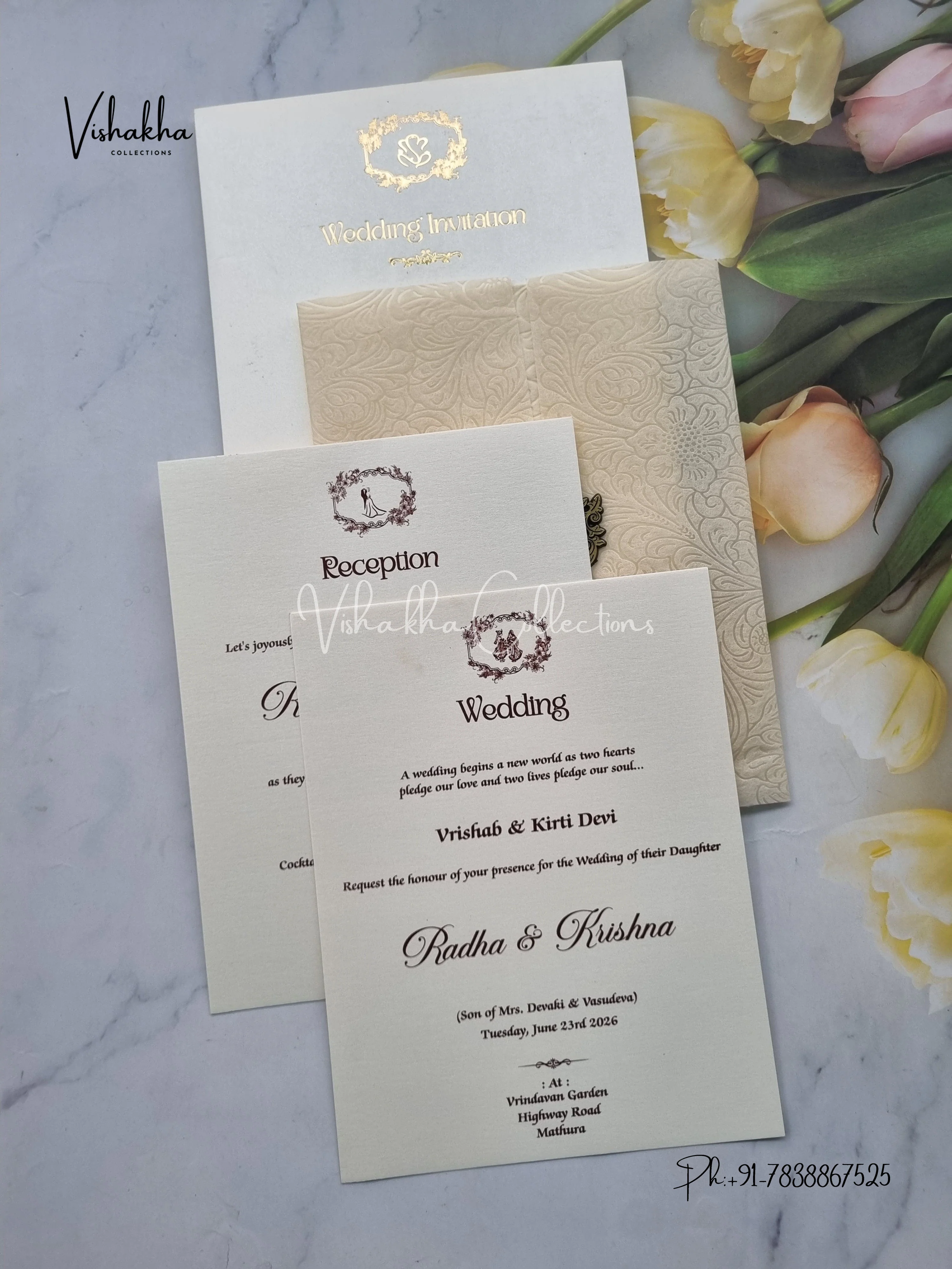Hindu Muslim Christian Sikh invitation Cards SN-129 - Image 3
