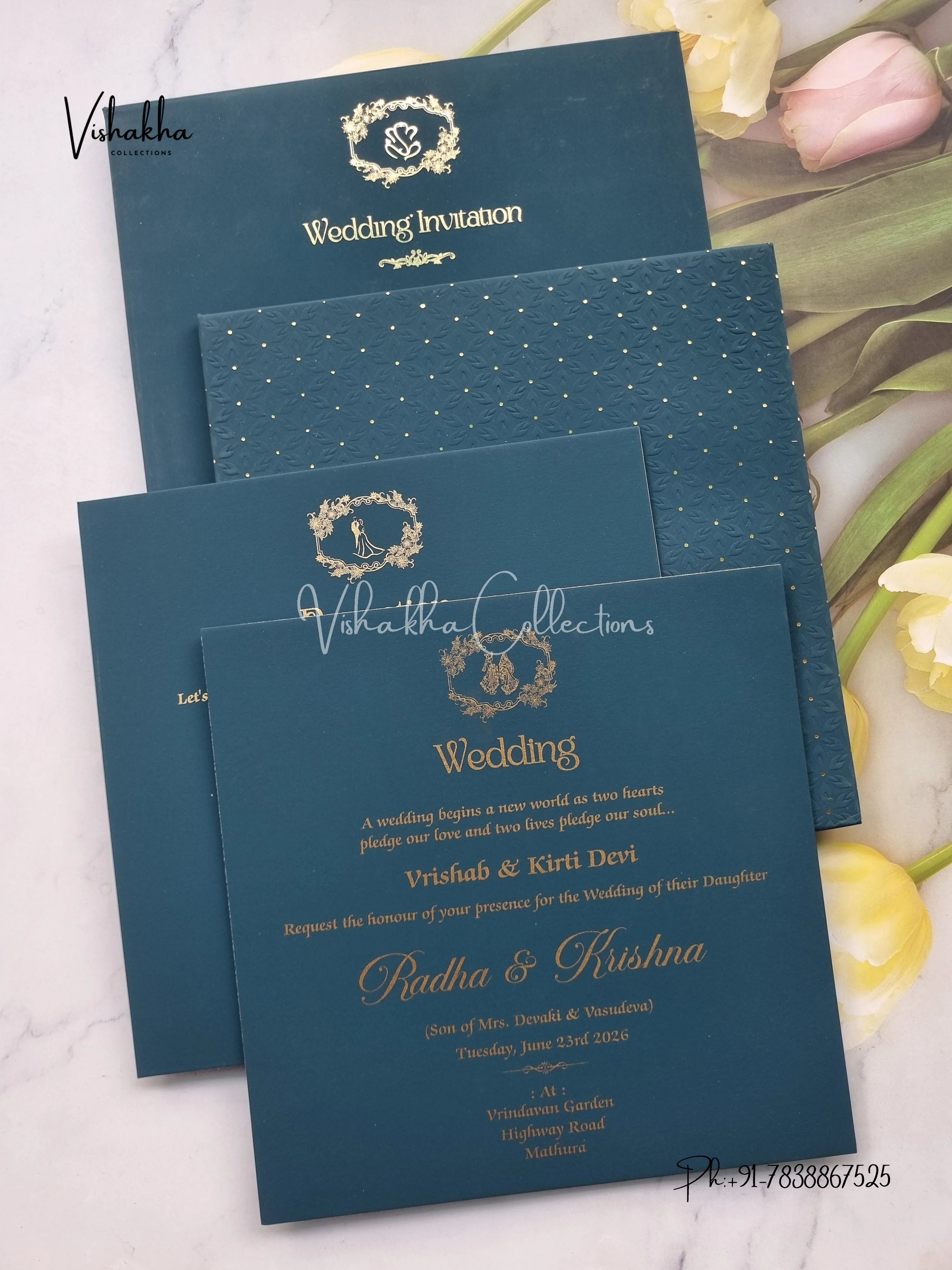 Hindu Muslim Christian Sikh Padded invitation Cards SN-159-1 - Image 3