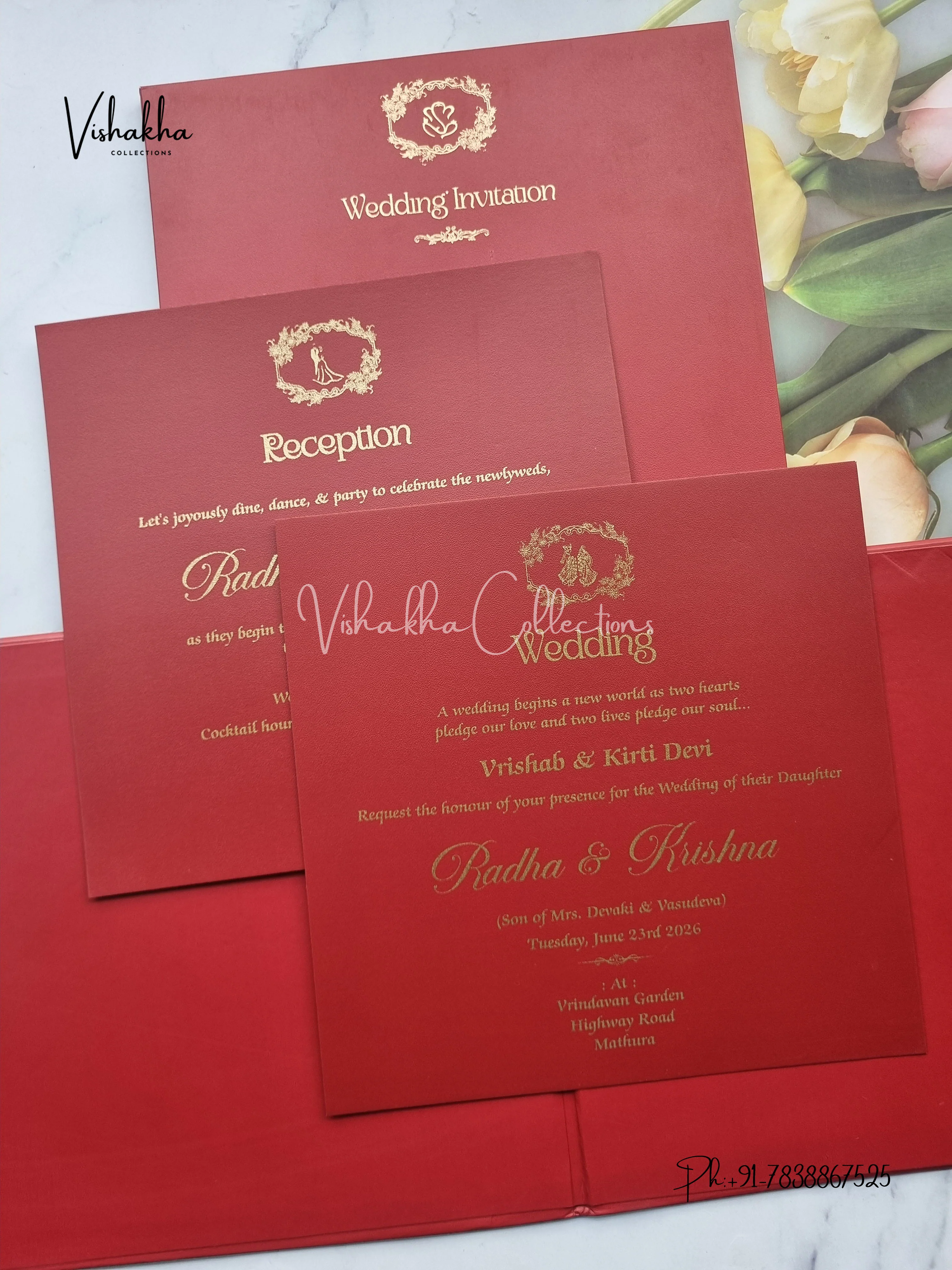 Hindu Muslim Christian Sikh Padded invitation Cards SN-82 - Image 3