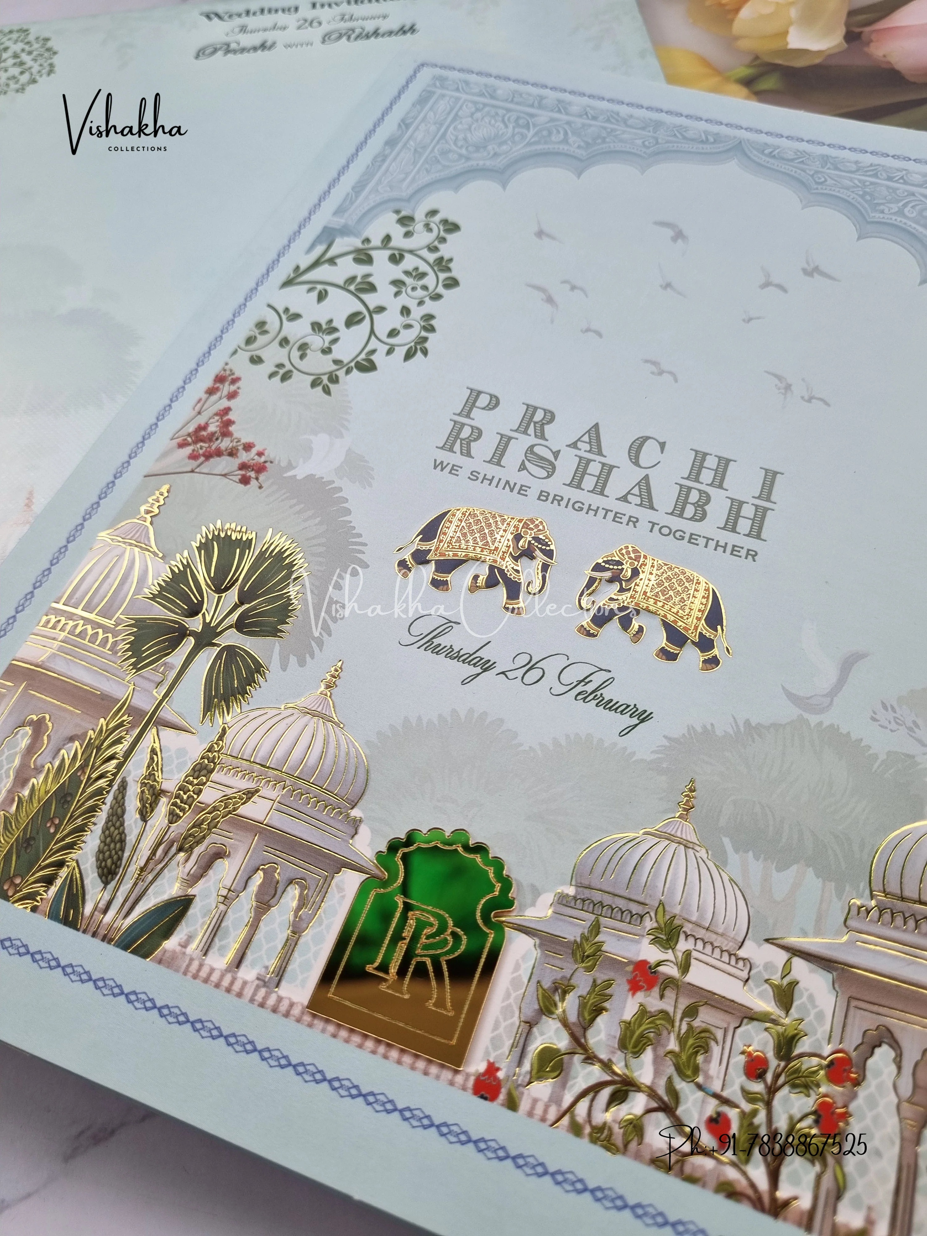 Hindu Sikh invitation Cards EJ-5163 - Image 2