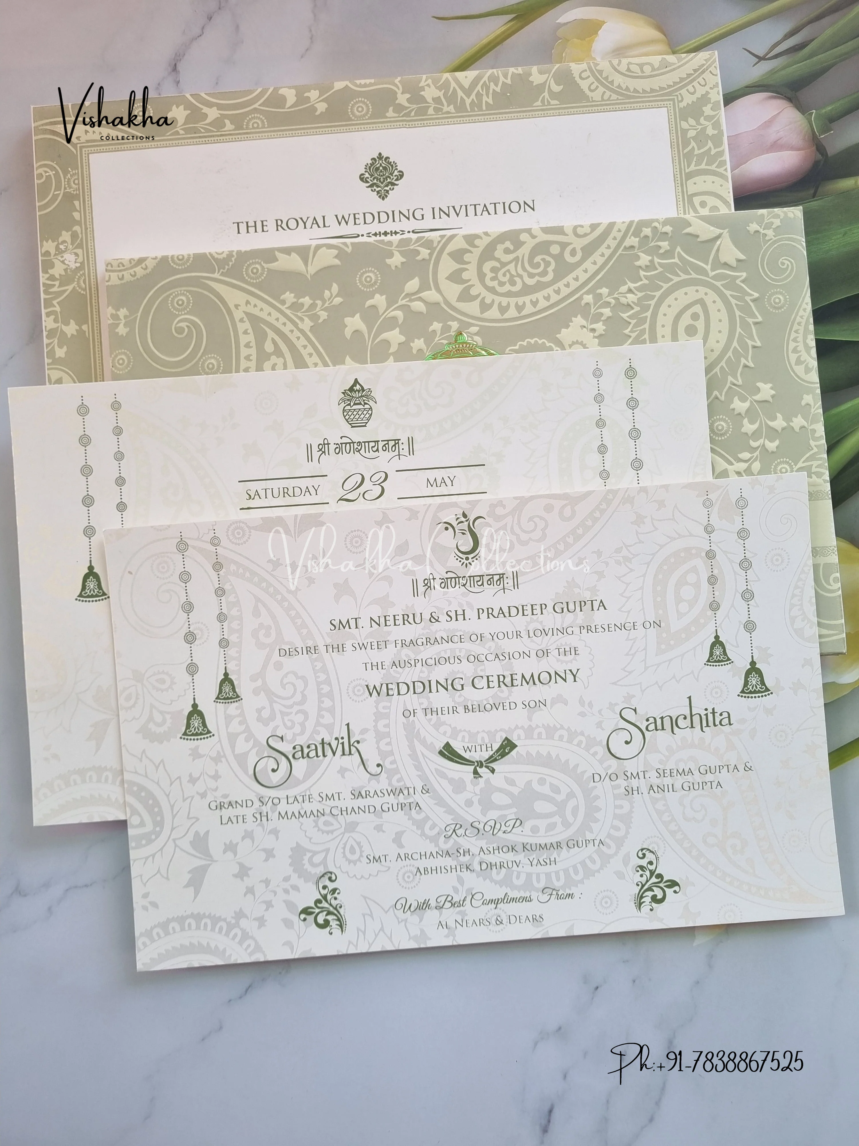 Hindu Sikh Padded invitation Cards CR-709 - Image 3