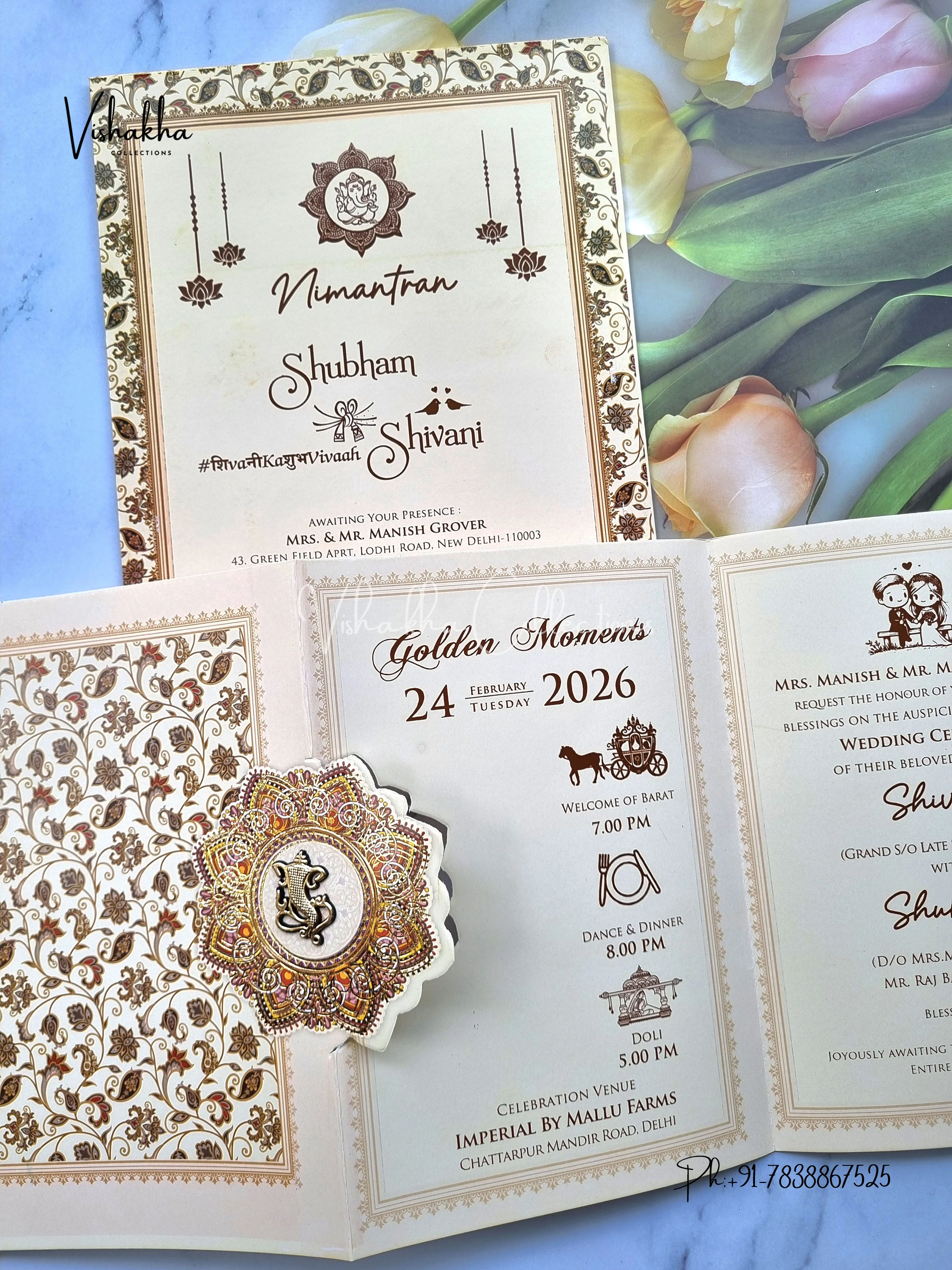 Mandala Hindu Muslim Christian Sikh invitation Cards ATS-9113 - Image 3