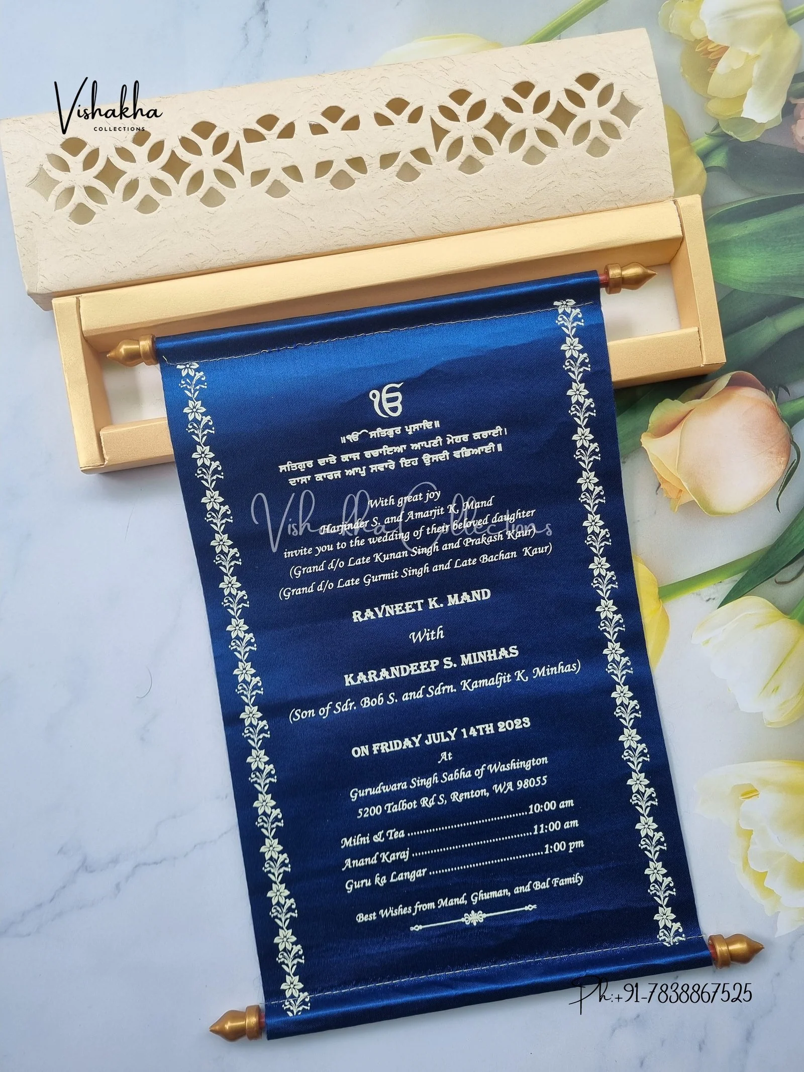 Scroll Farman invitation Cards FC-046 - Image 3