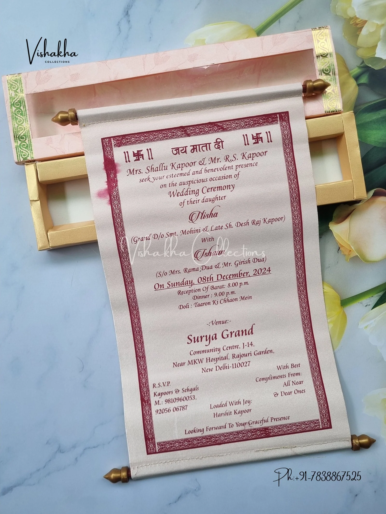 Scroll Farman invitation Cards FC-048 - Image 3