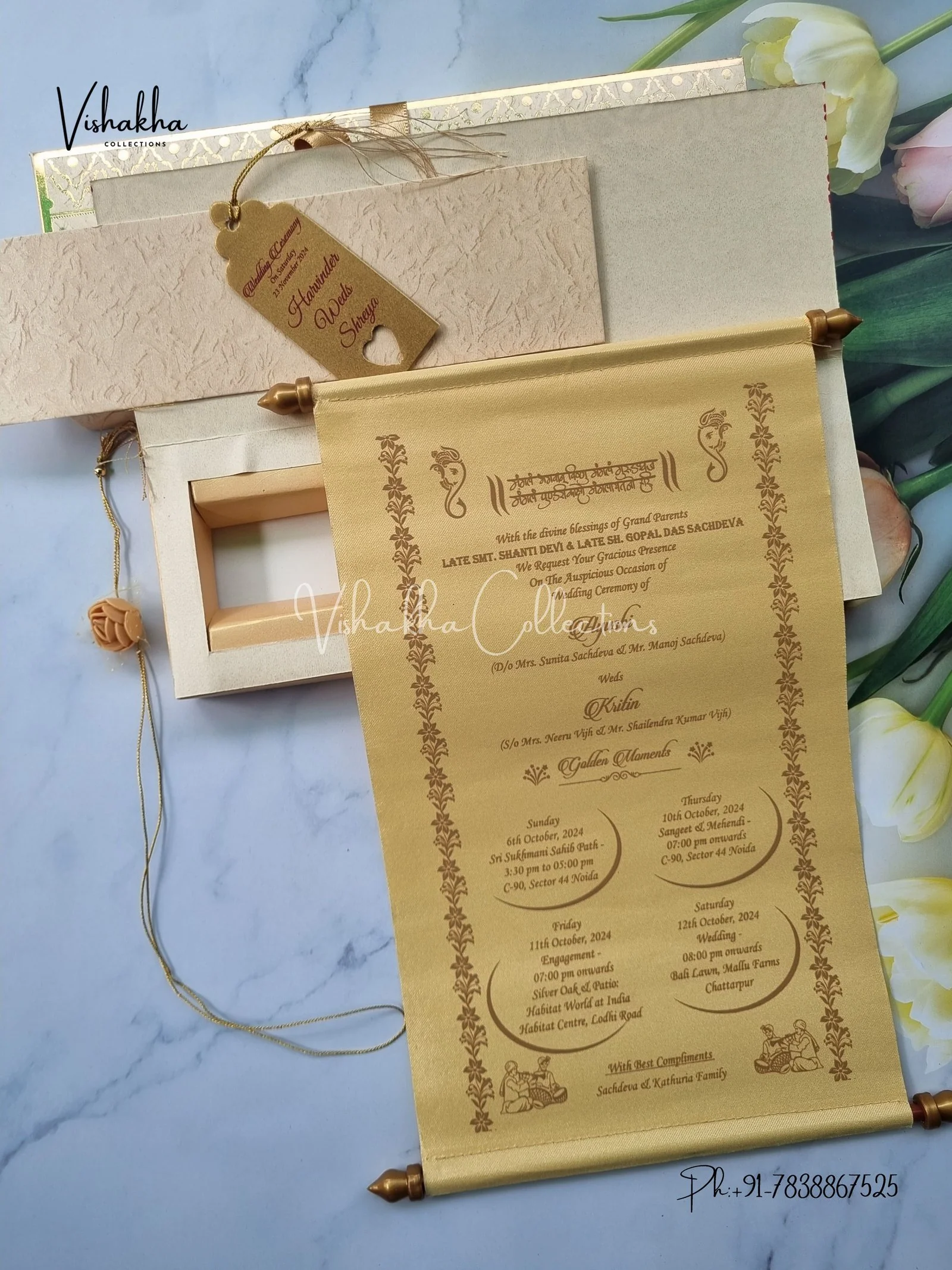 Scroll Farman invitation Cards FC-053 - Image 3