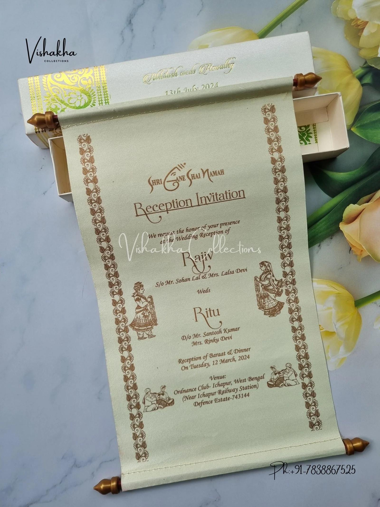 Scroll Farman invitation Cards FC-060 - Image 3
