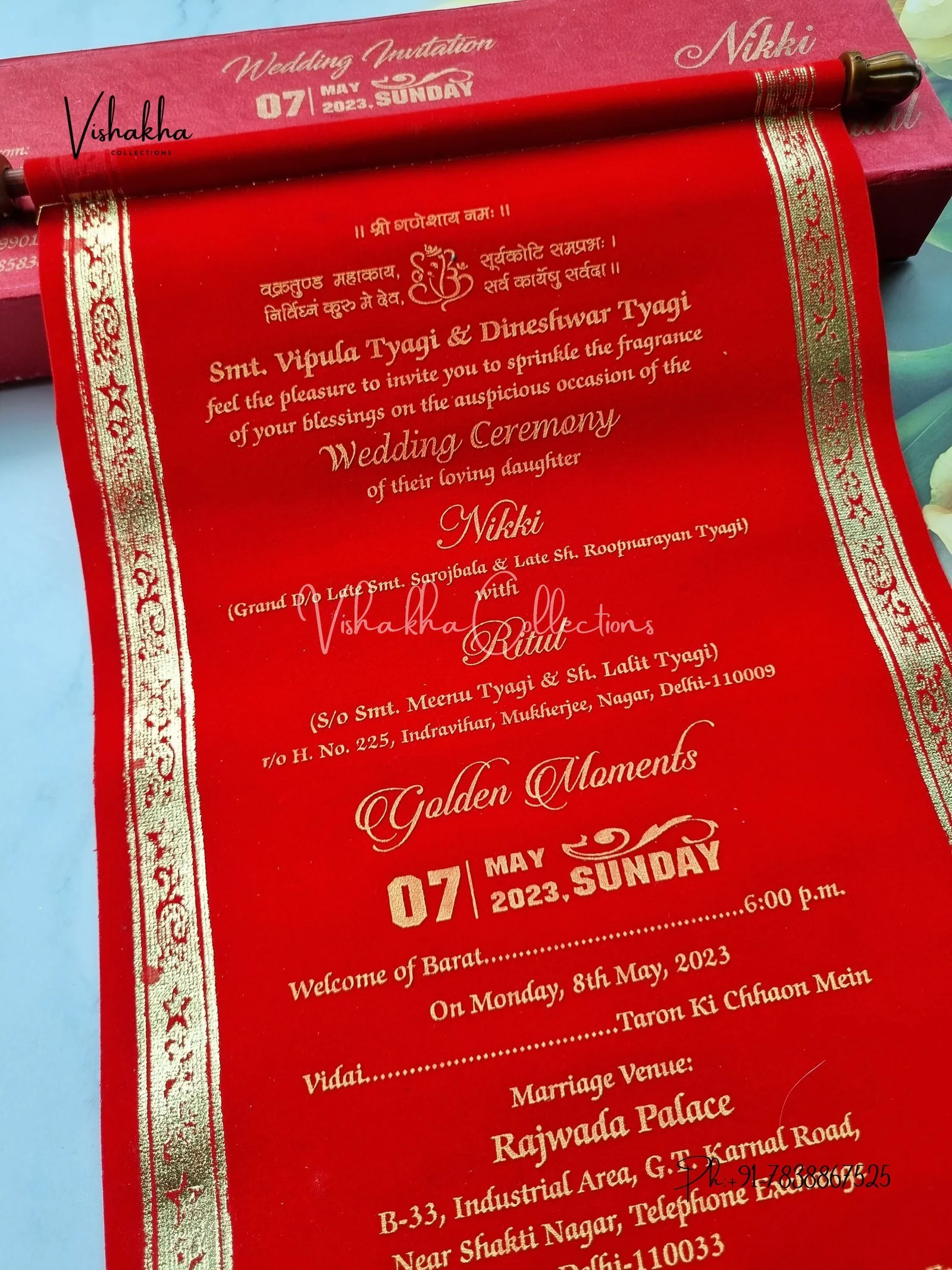 Scroll Farman invitation Cards FC-062 - Image 2