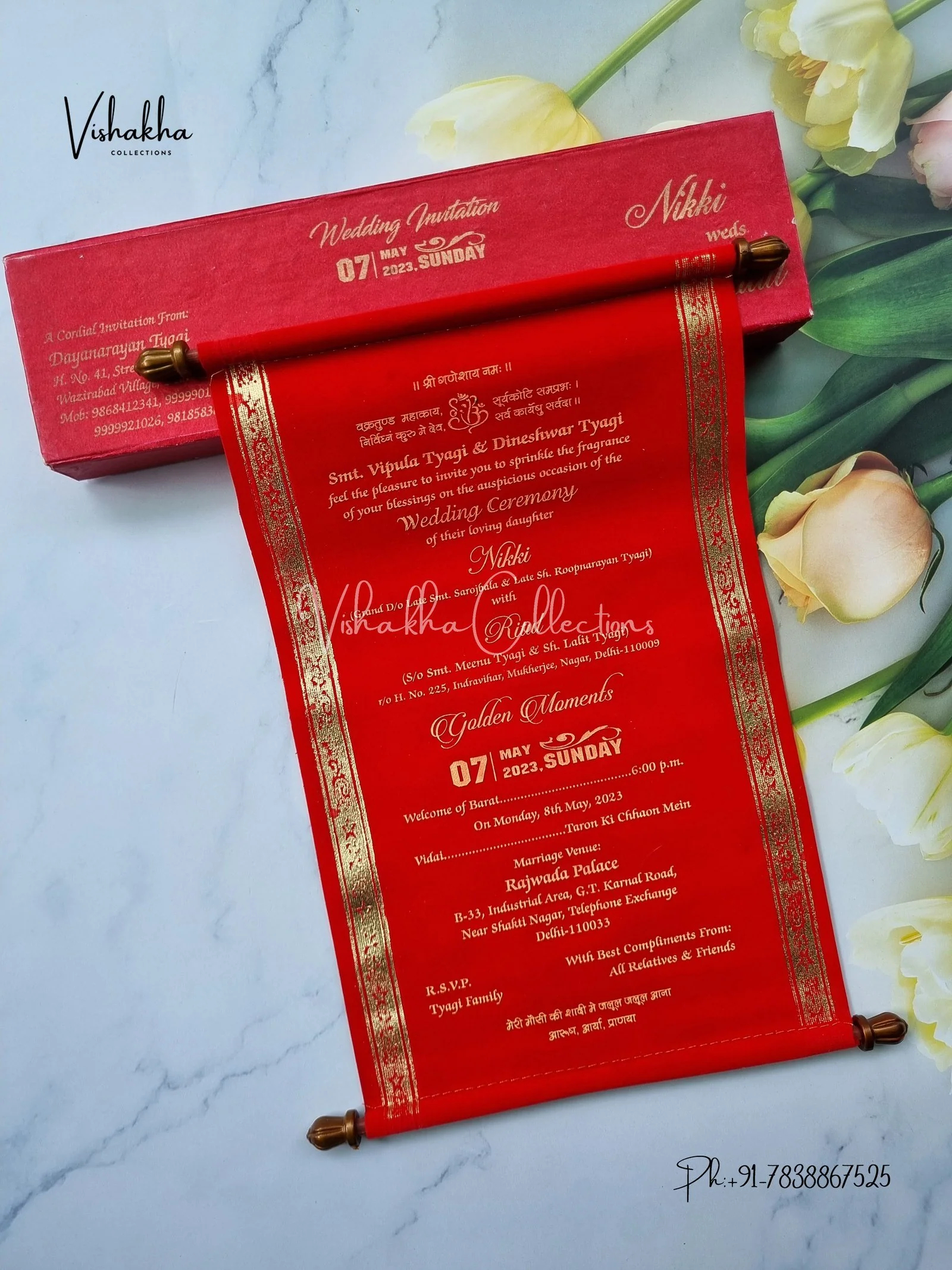 Scroll Farman invitation Cards FC-062 - Image 3