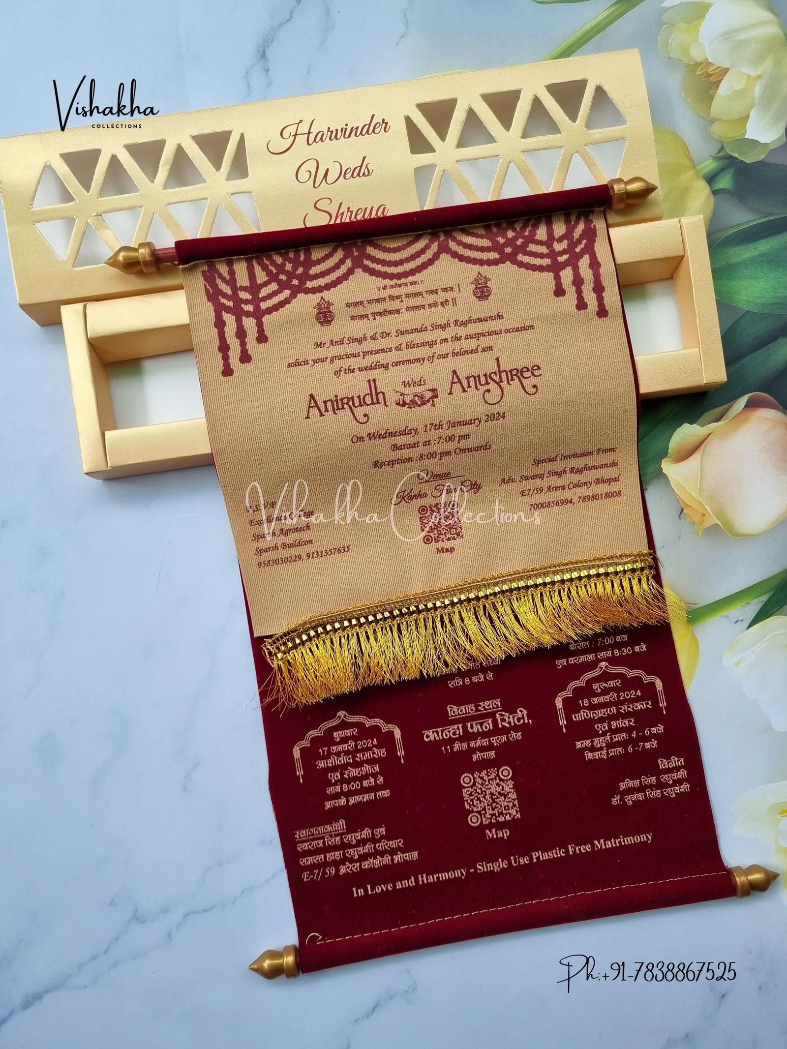 Scroll Farman invitation Cards FC-065 - Image 3