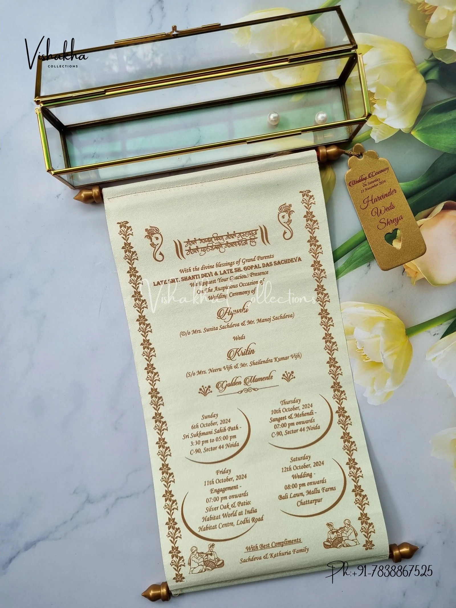 Scroll Farman invitation Cards FC-075 - Image 3