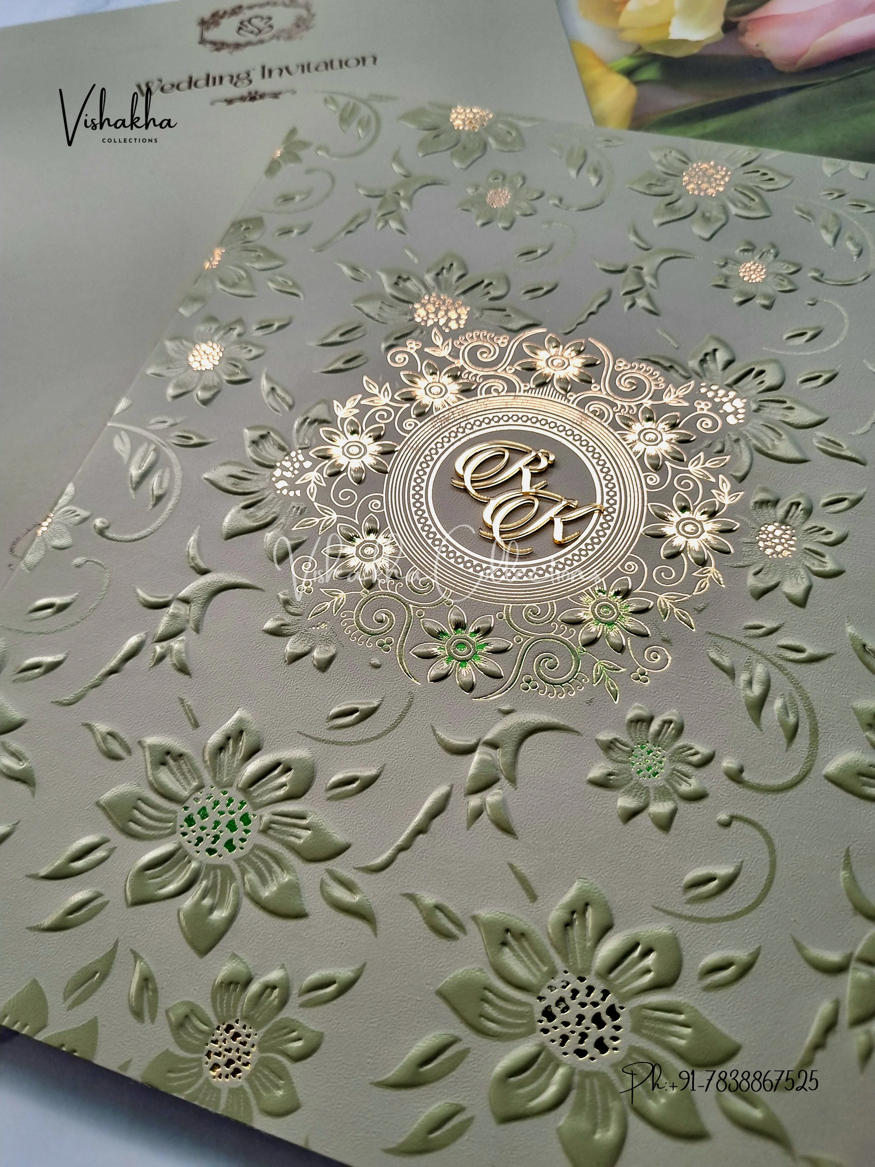 Semi Box Hindu Muslim Christian Sikh Colored invitation Cards SN-74 - Image 2