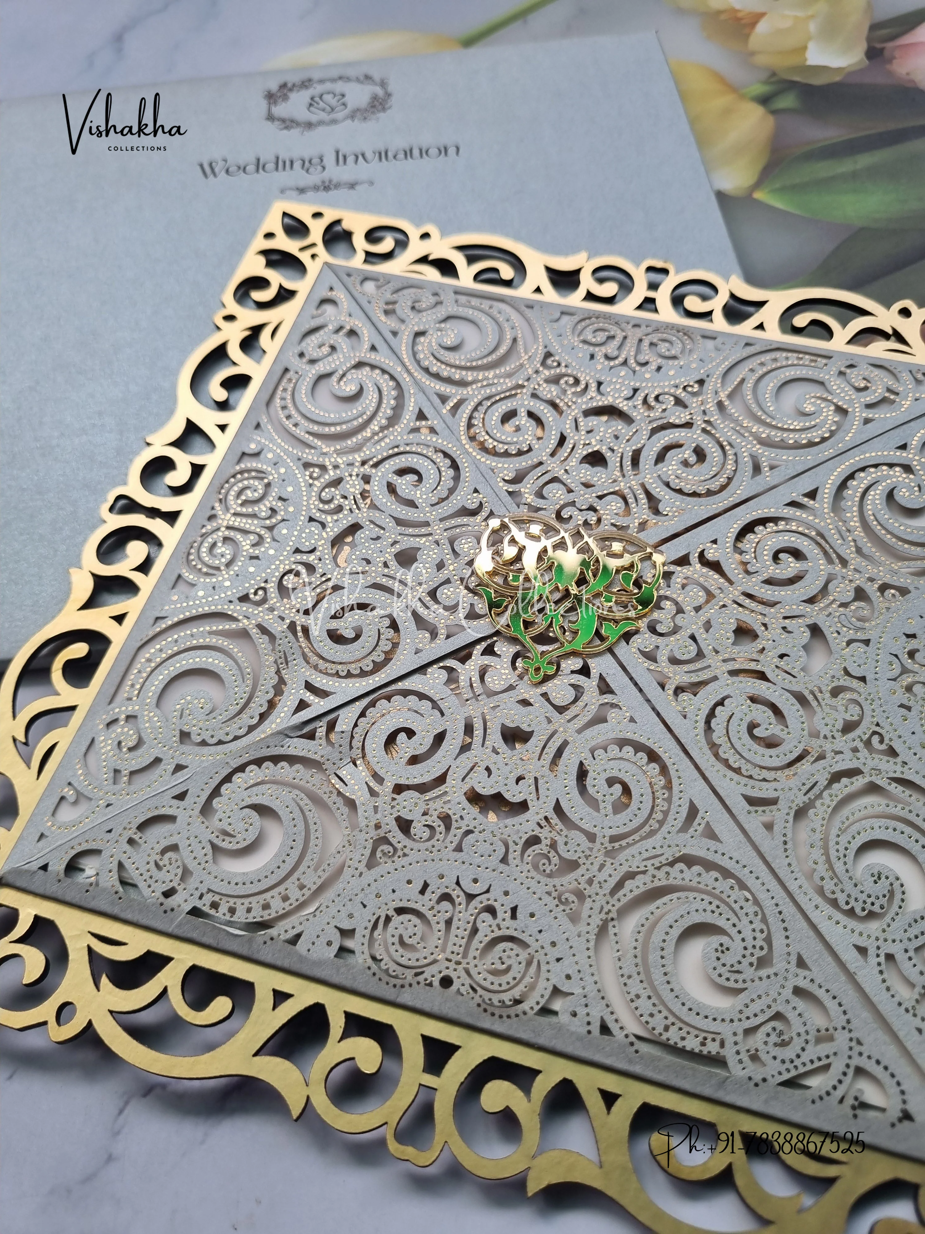 Semi Box Hindu Muslim Christian Sikh MDF Board Laser Cut Laser Cut Colored invitation Cards SN-112 - Image 2